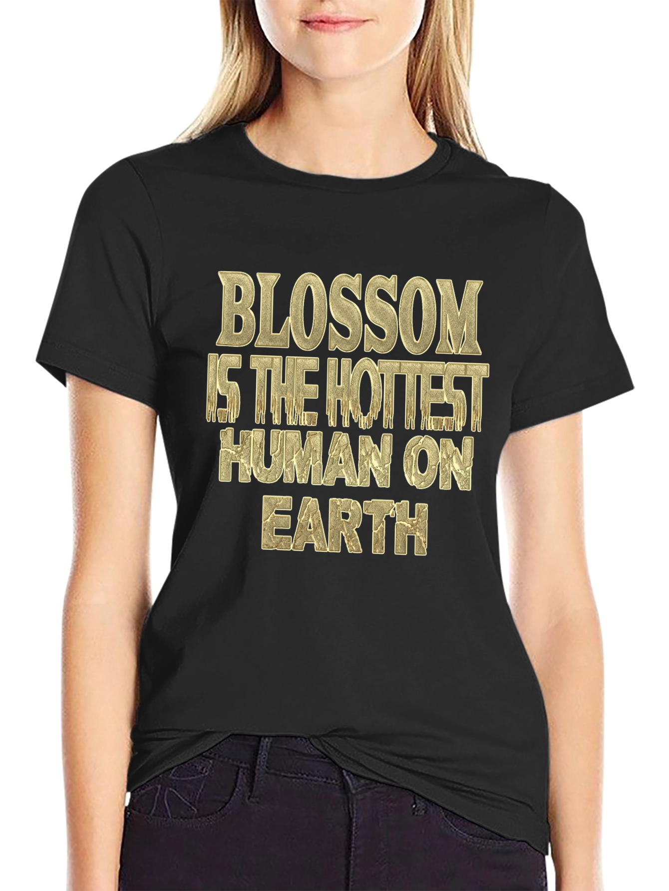 Blossom Hottest Human T-Shirt - Black Graphic Tee