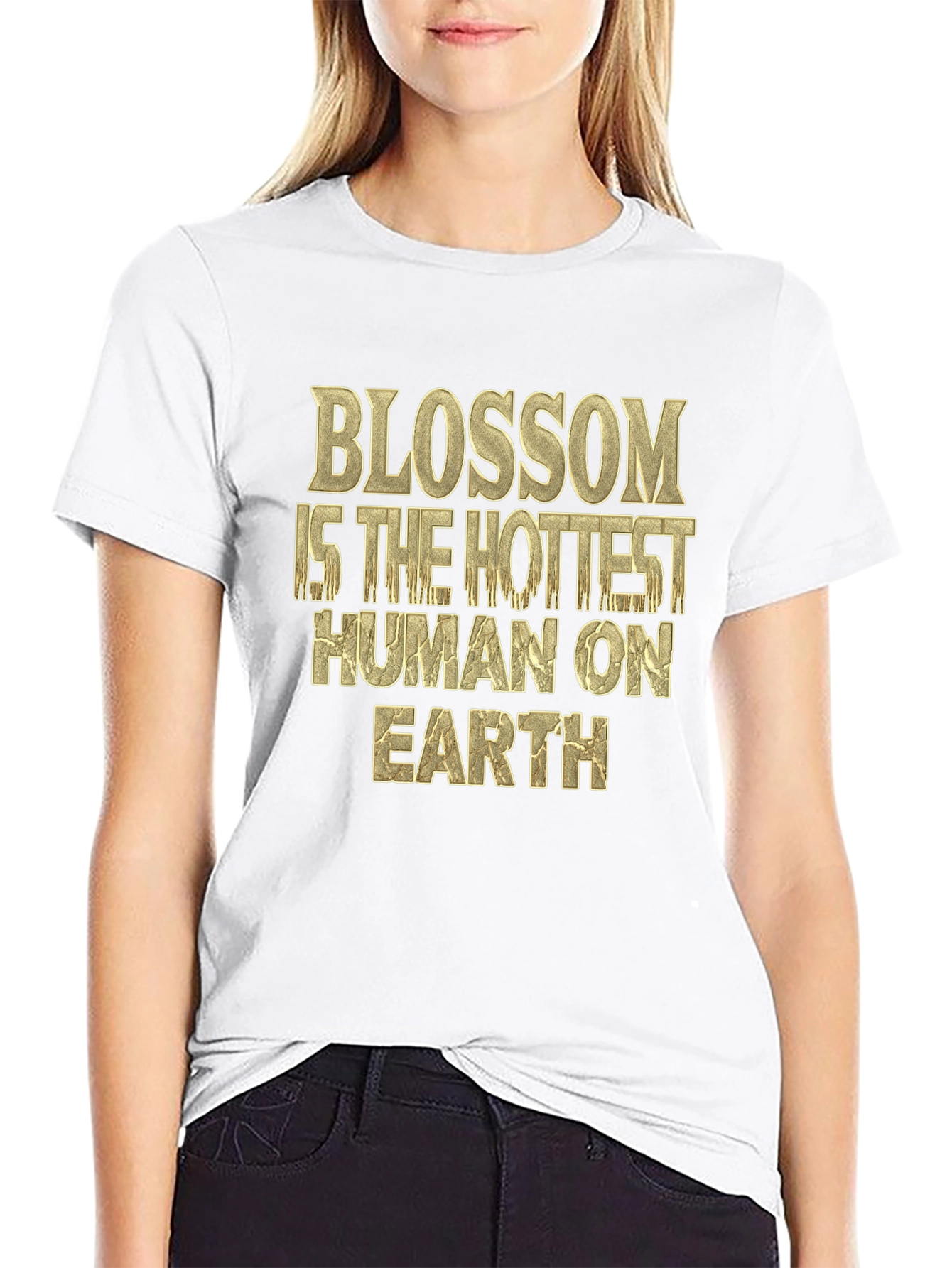 Blossom Hottest Human T-Shirt - Black Graphic Tee