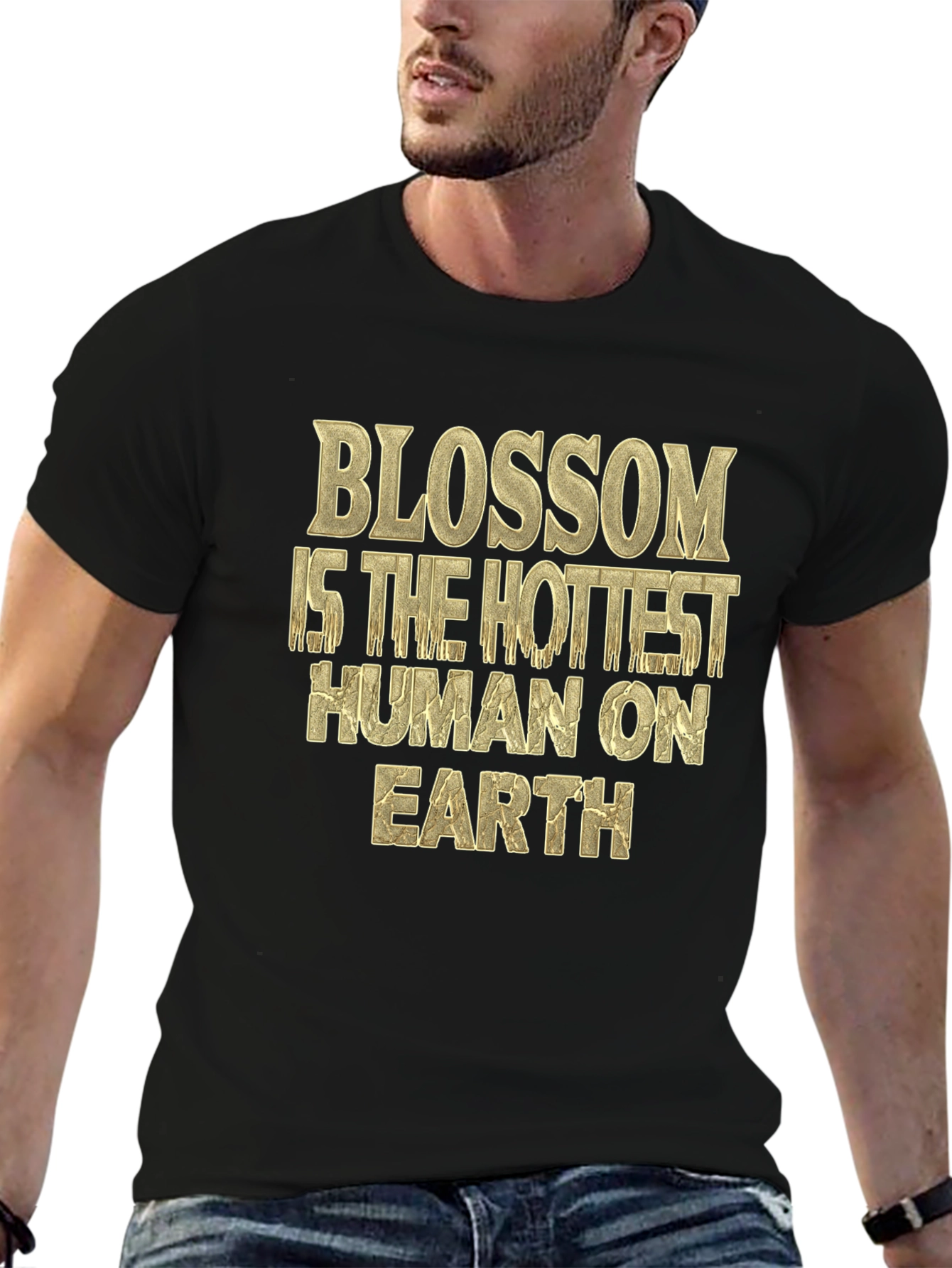 Blossom Hottest Human T-Shirt - Black Graphic Tee