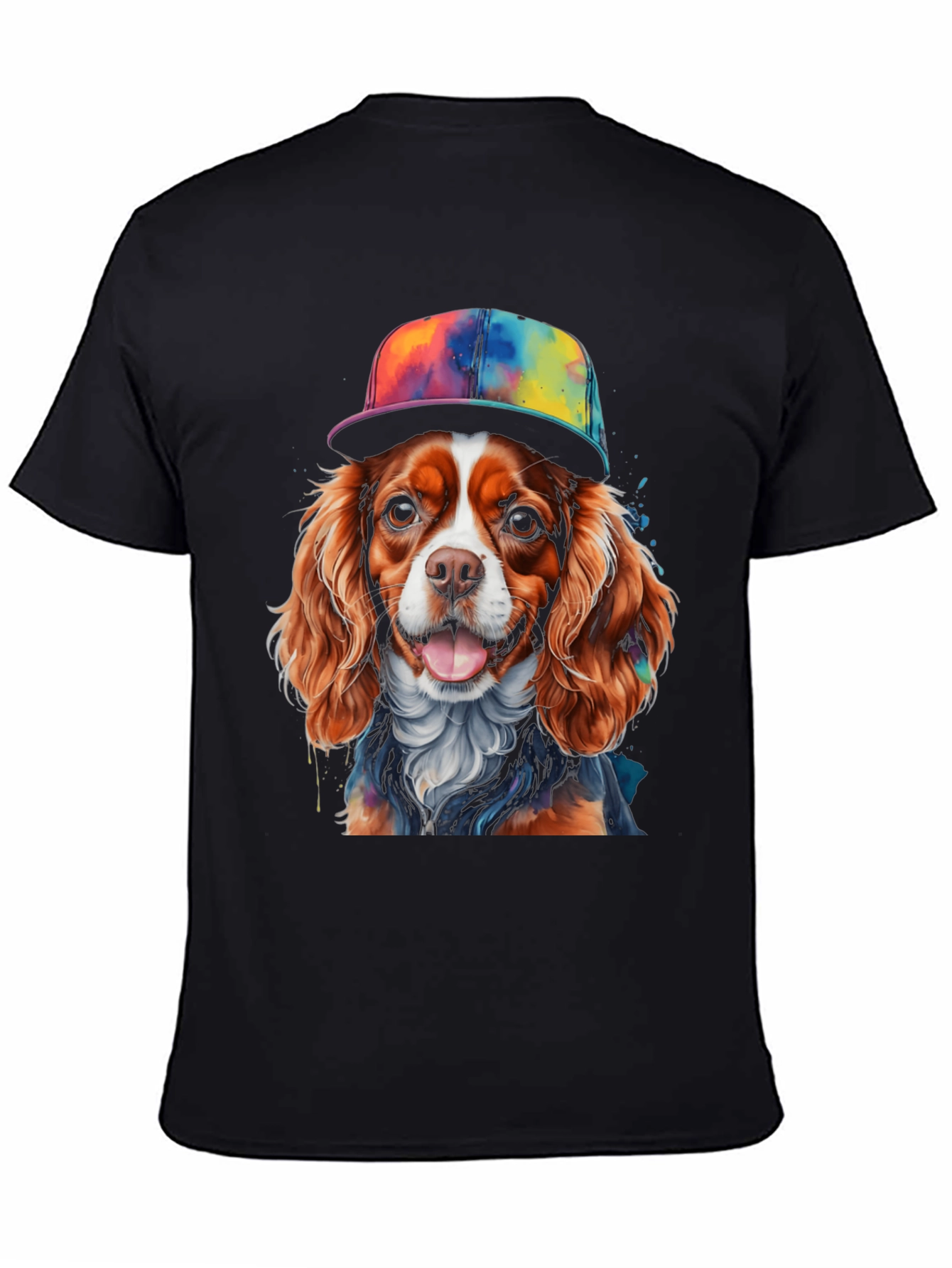 Dog Wearing Hat Graphic T-Shirt