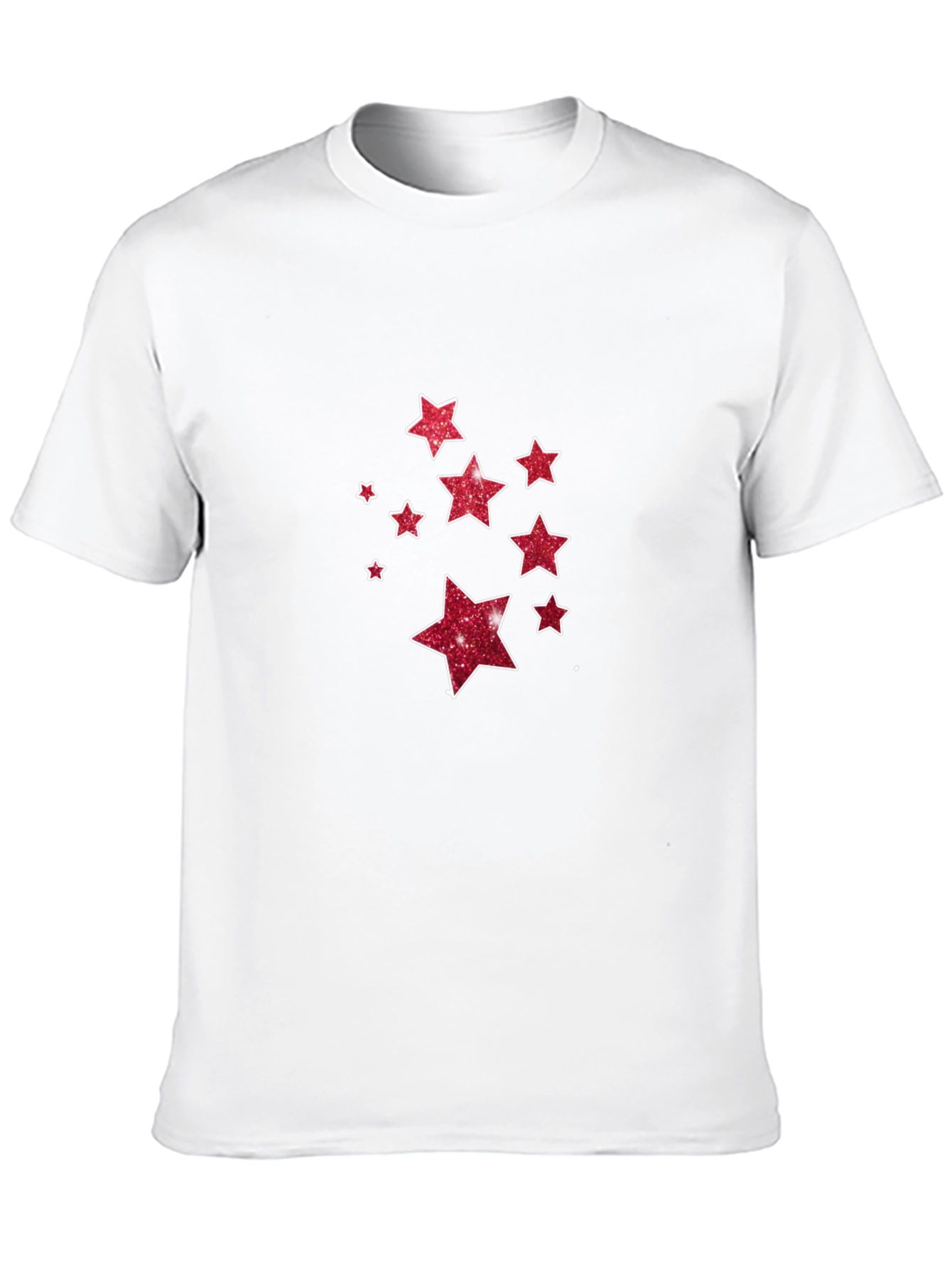 Stylish Black Tee with Glitter Star Design