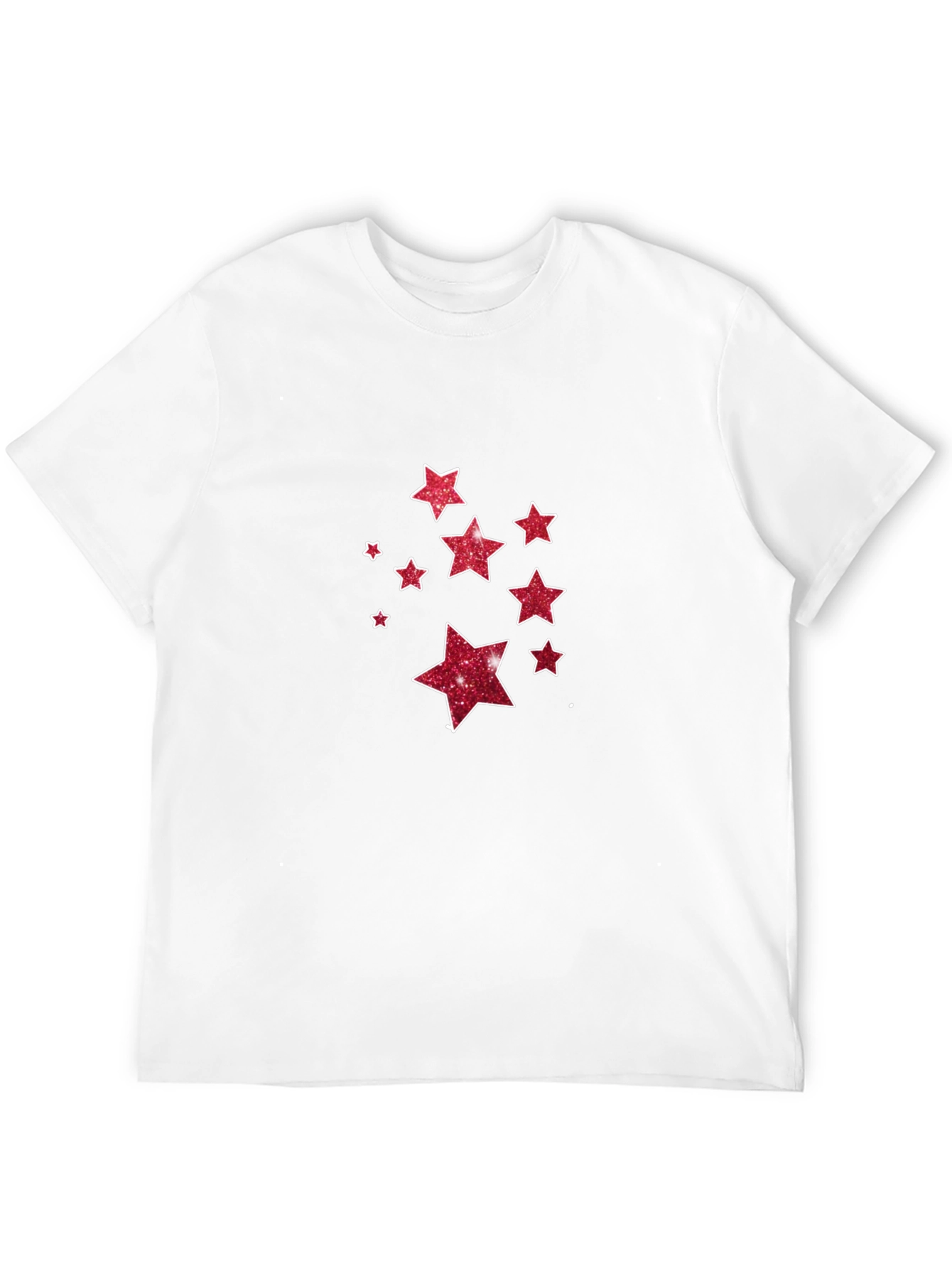 Stylish Black Tee with Glitter Star Design
