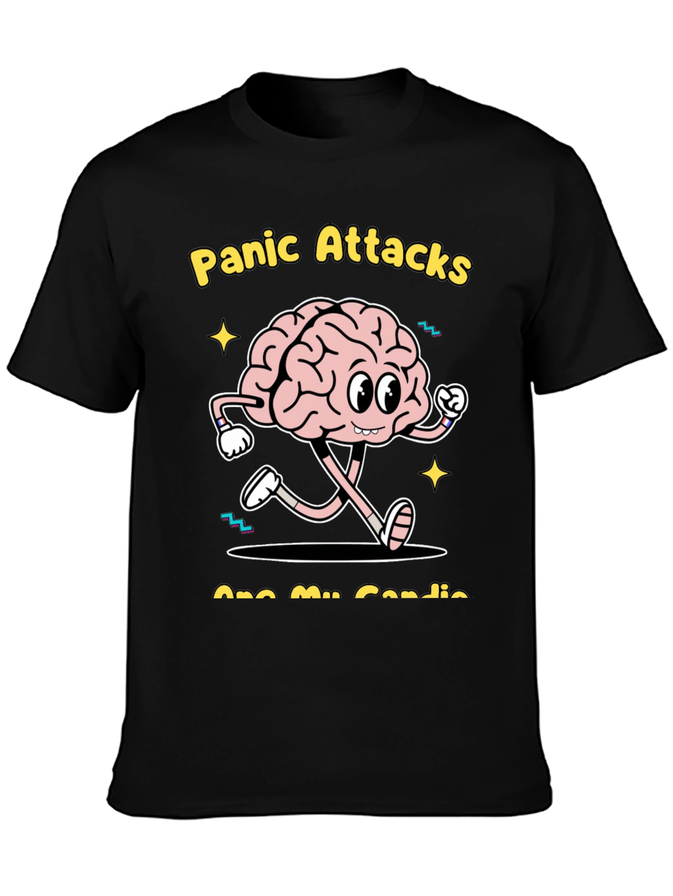 Funny Panic Attack Brain Graphic Tee