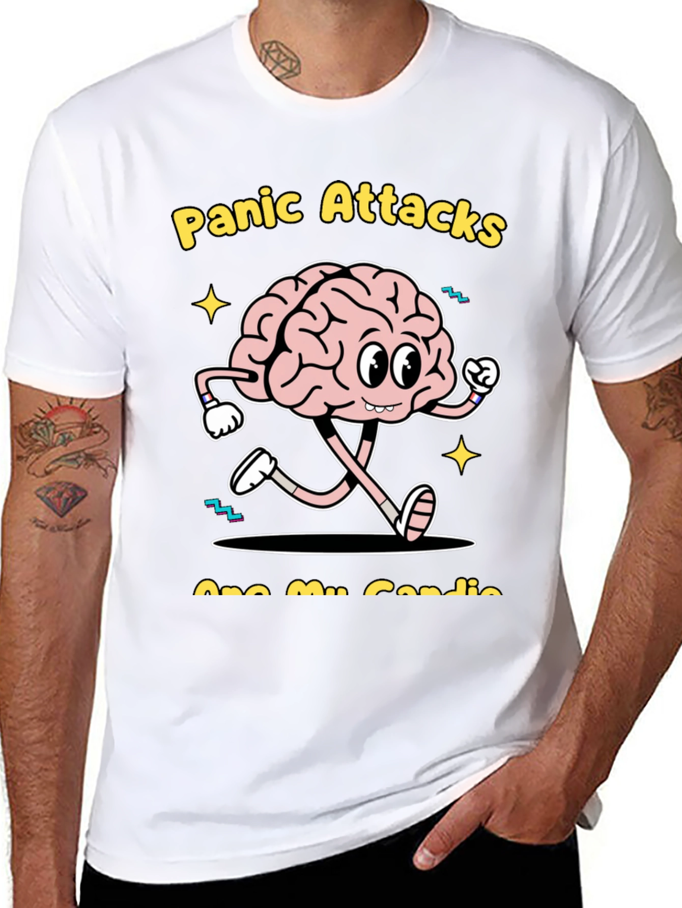 Funny Panic Attack Brain Graphic Tee