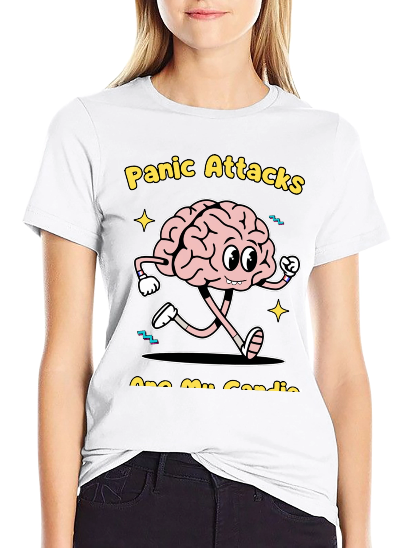Funny Panic Attack Brain Graphic Tee
