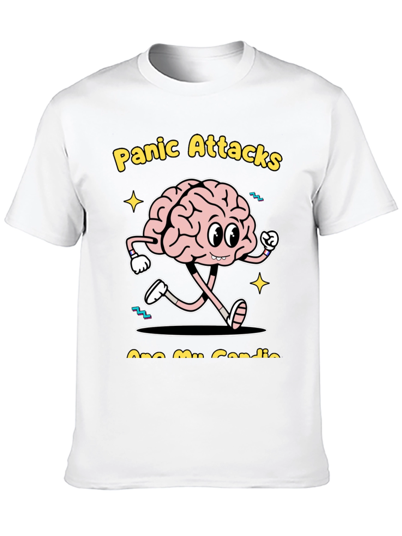 Funny Panic Attack Brain Graphic Tee