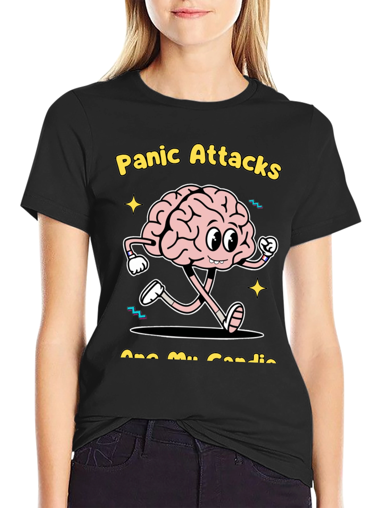 Funny Panic Attack Brain Graphic Tee