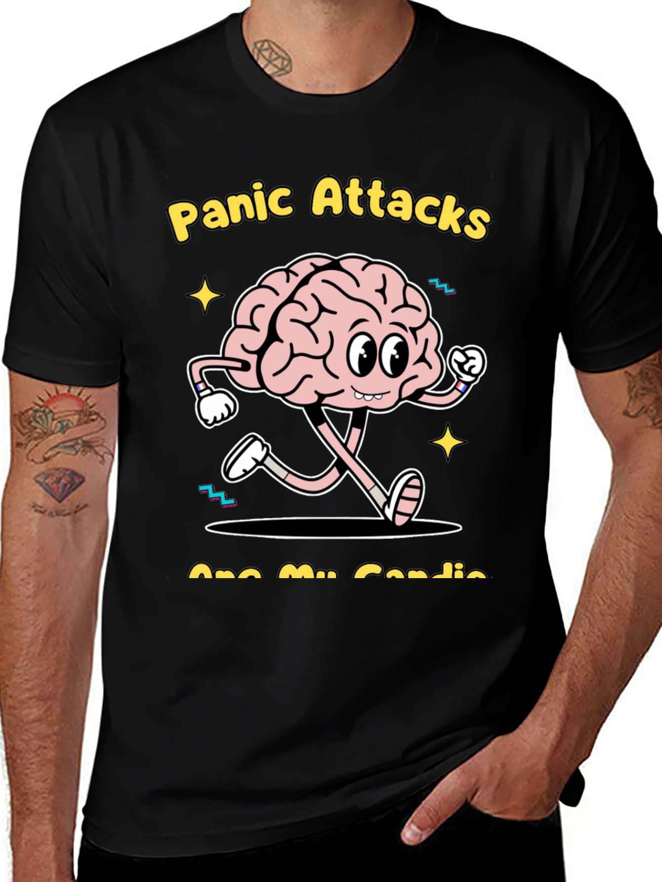 Funny Panic Attack Brain Graphic Tee