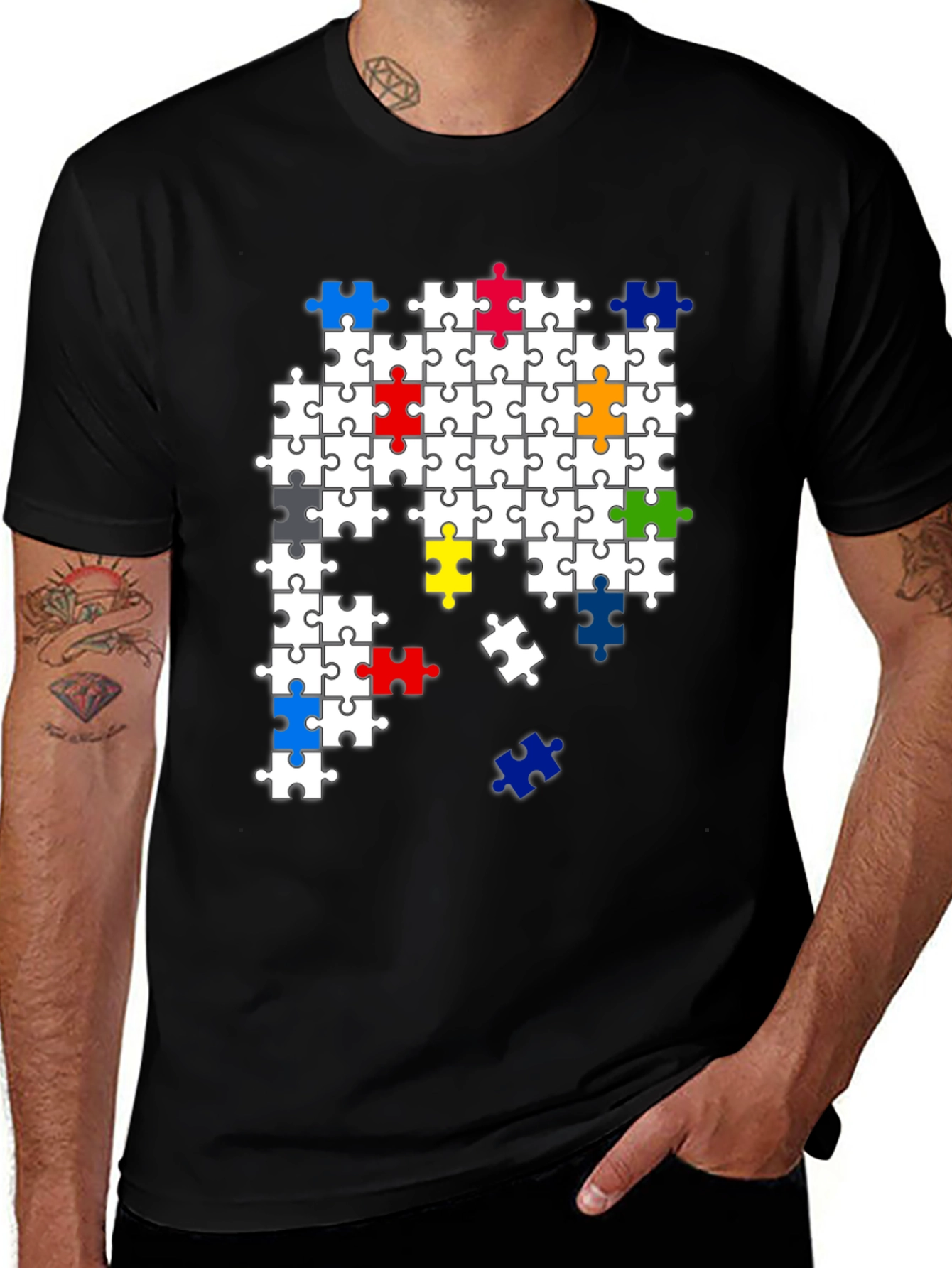 Puzzle Piece Graphic T-Shirt