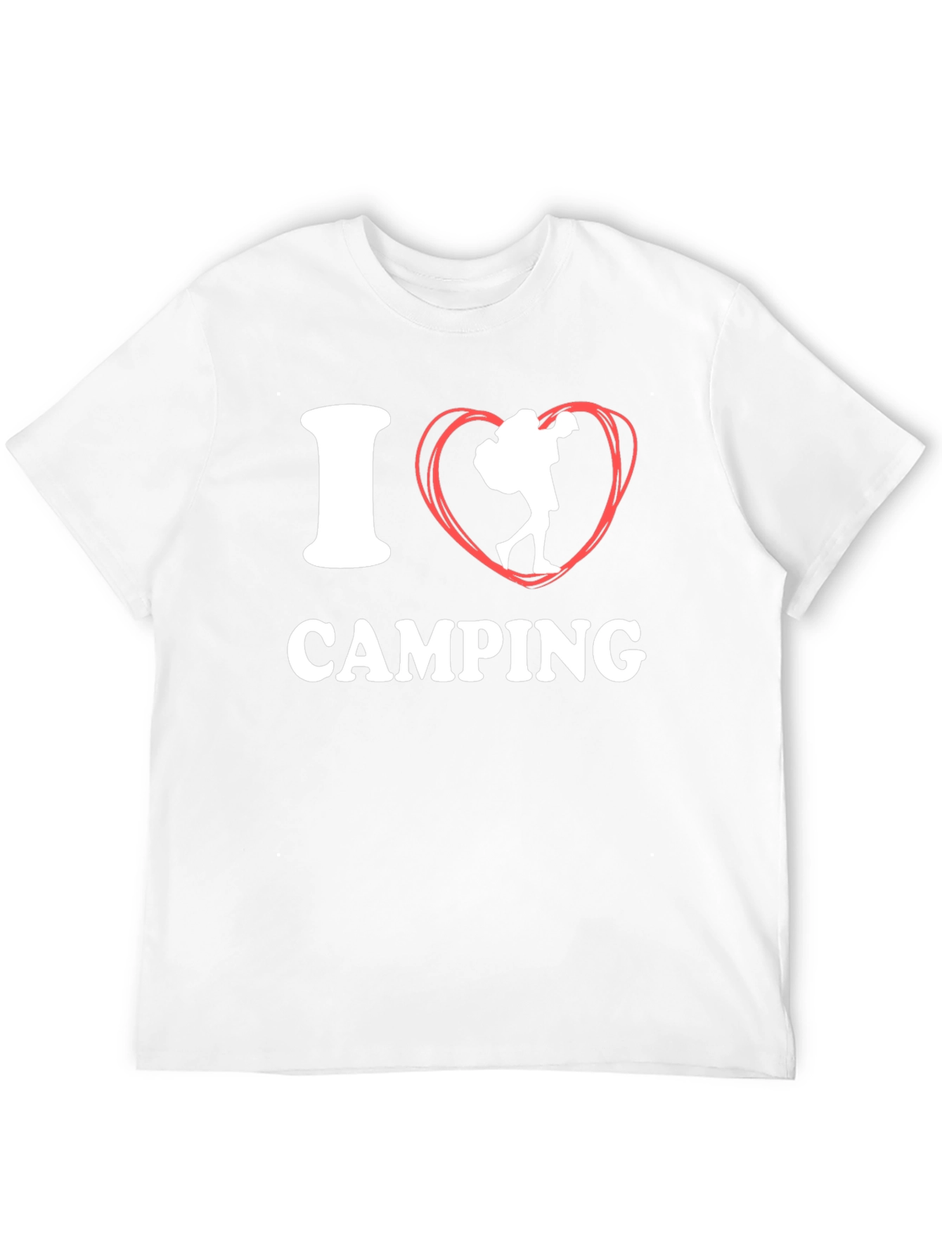 I Heart Camping Graphic T-Shirt Black Cotton