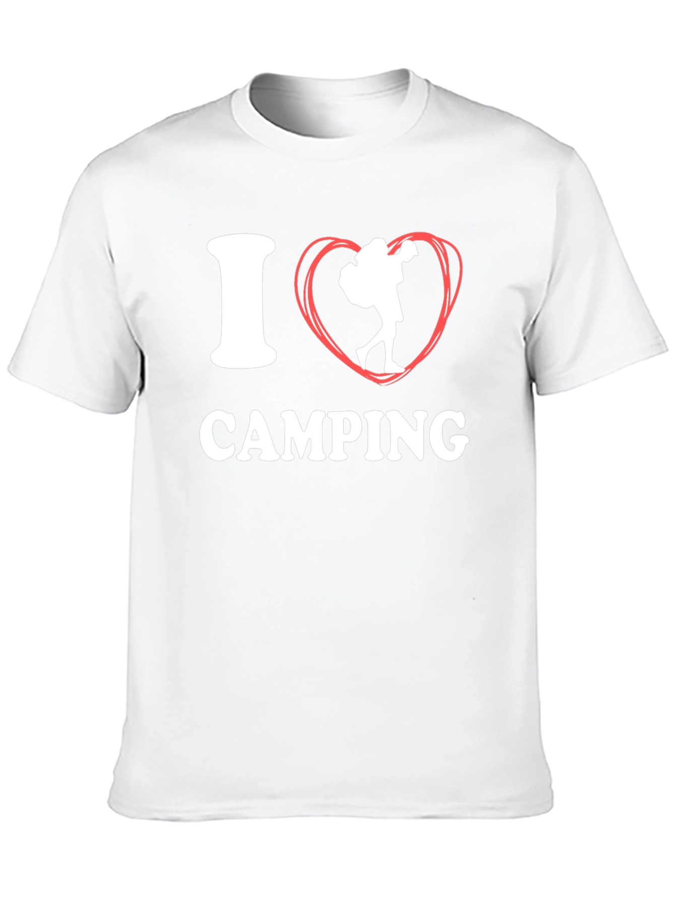 I Heart Camping Graphic T-Shirt Black Cotton