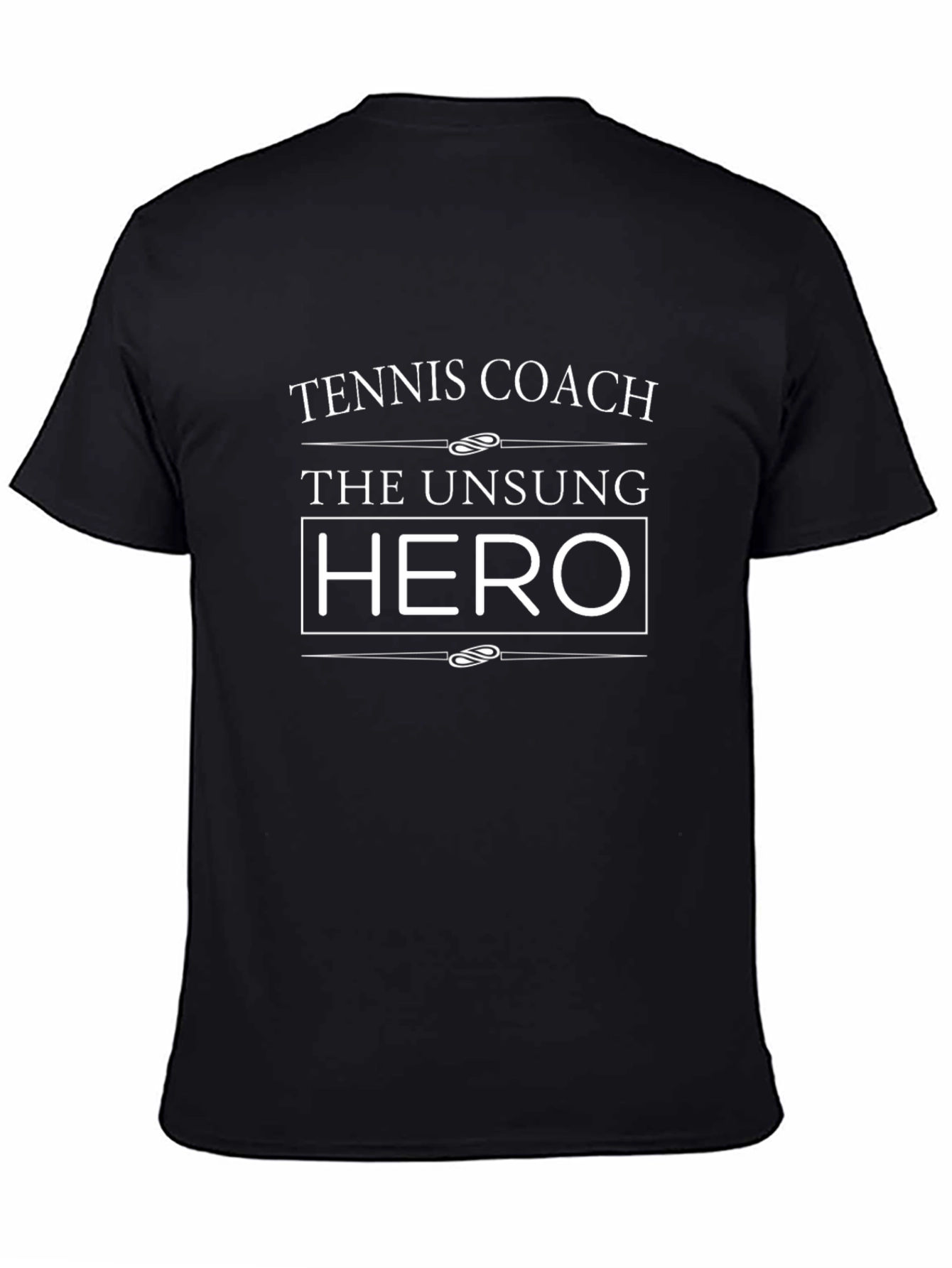 Tennis Coach Hero Graphic Tee - Black Cotton