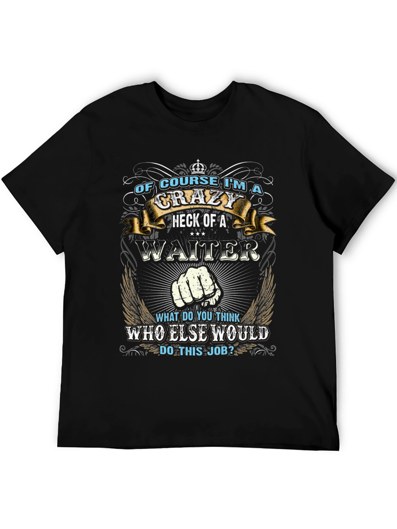 Crazy Waiter Graphic Tee - Black