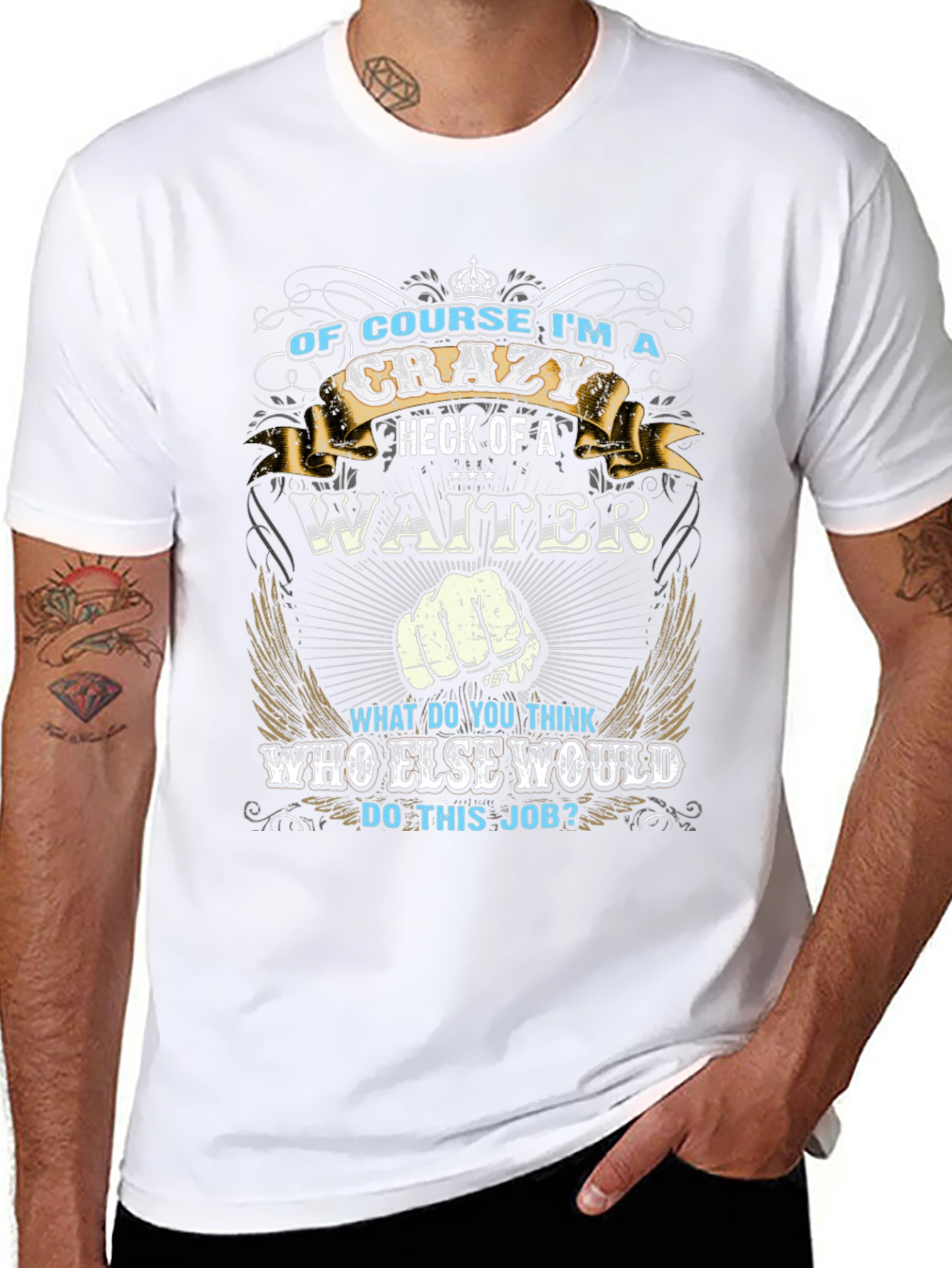 Crazy Waiter Graphic Tee - Black