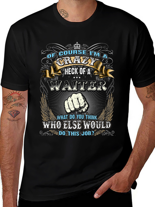 Crazy Waiter Graphic Tee - Black