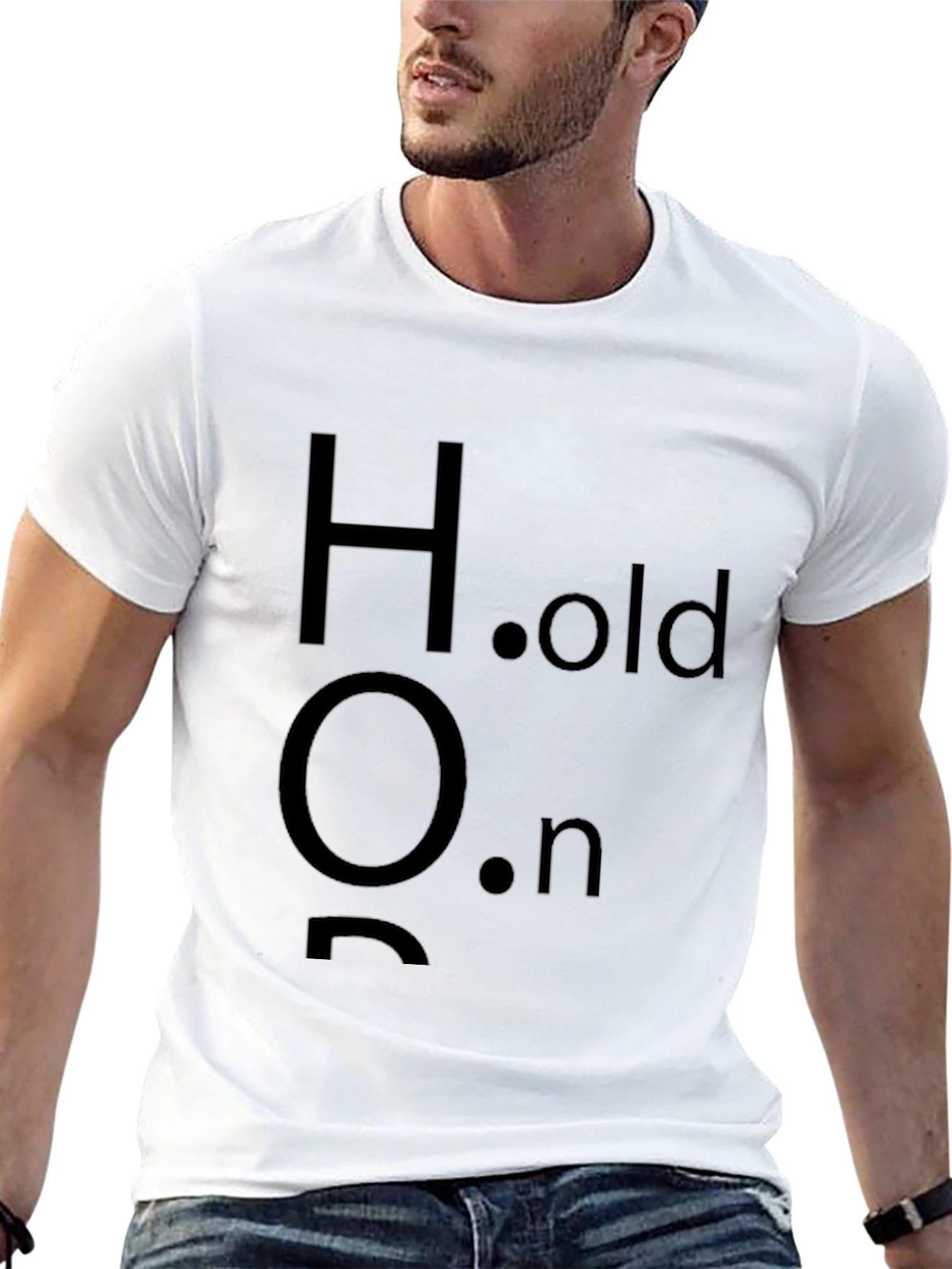 Hold On Mens Black T-Shirt