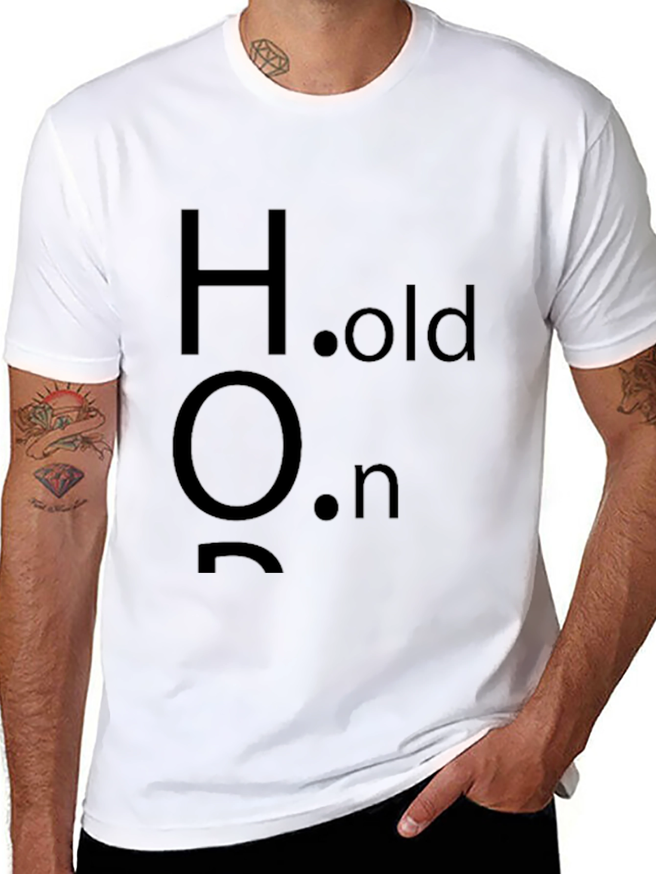 Hold On Mens Black T-Shirt
