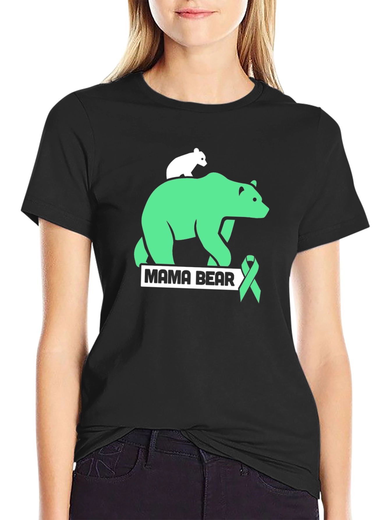 Mama Bear T-Shirt - Black Novelty Graphic Tee