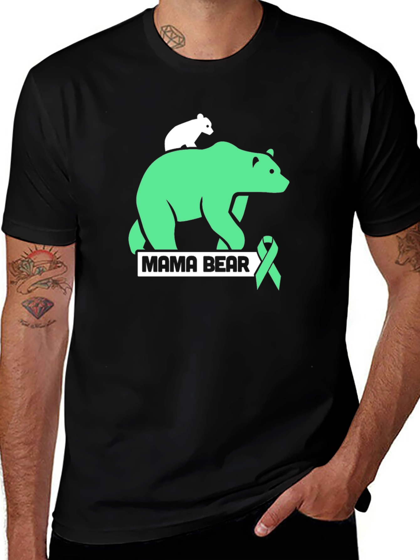 Mama Bear T-Shirt - Black Novelty Graphic Tee
