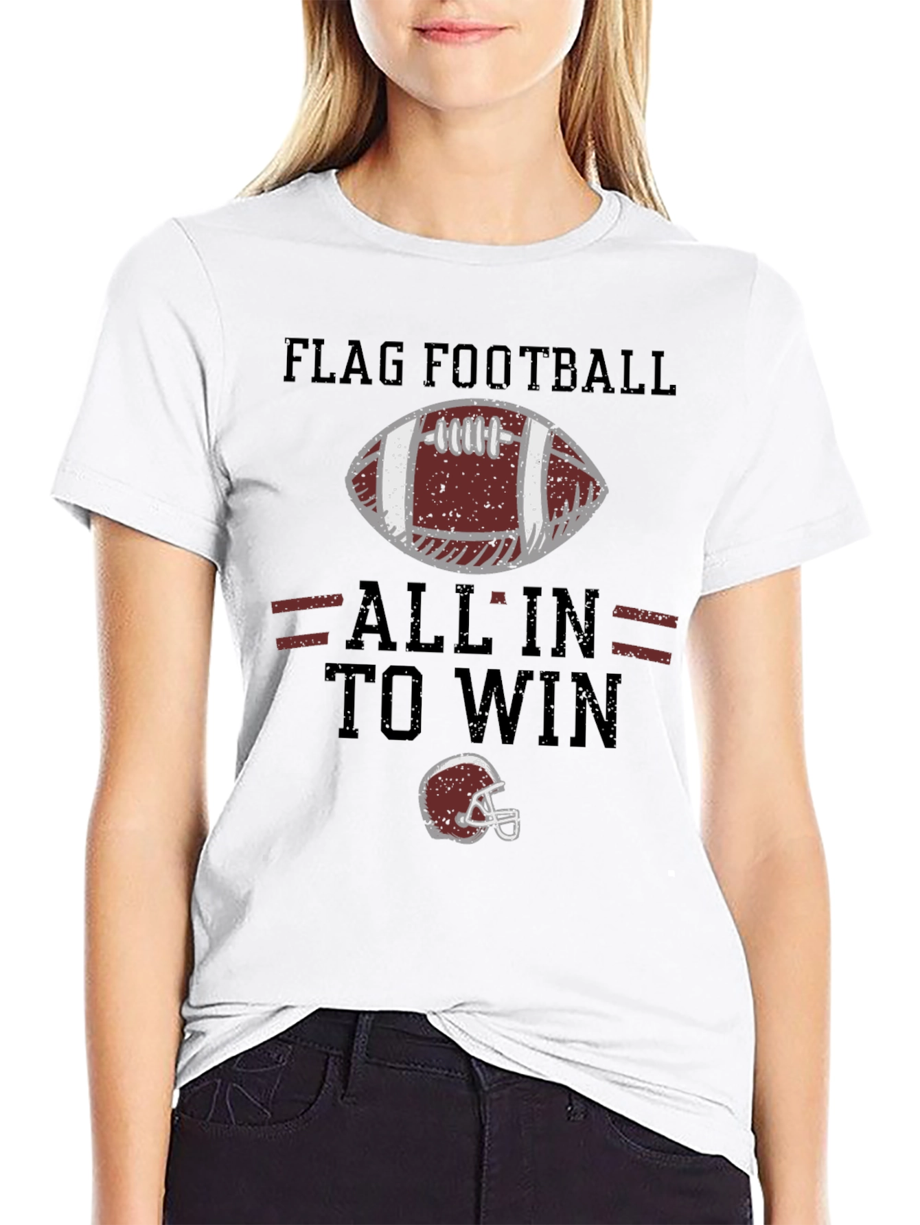 Flag Football All In To Win Graphic T-Shirt