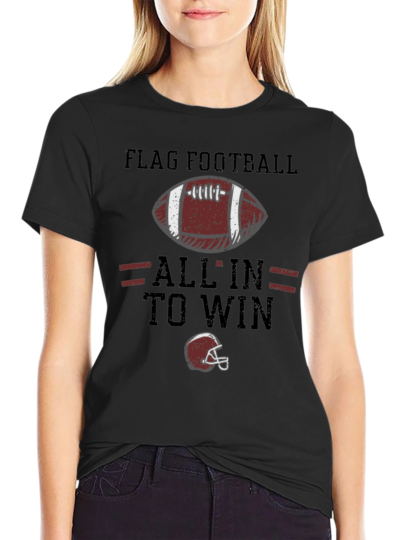 Flag Football All In To Win Graphic T-Shirt