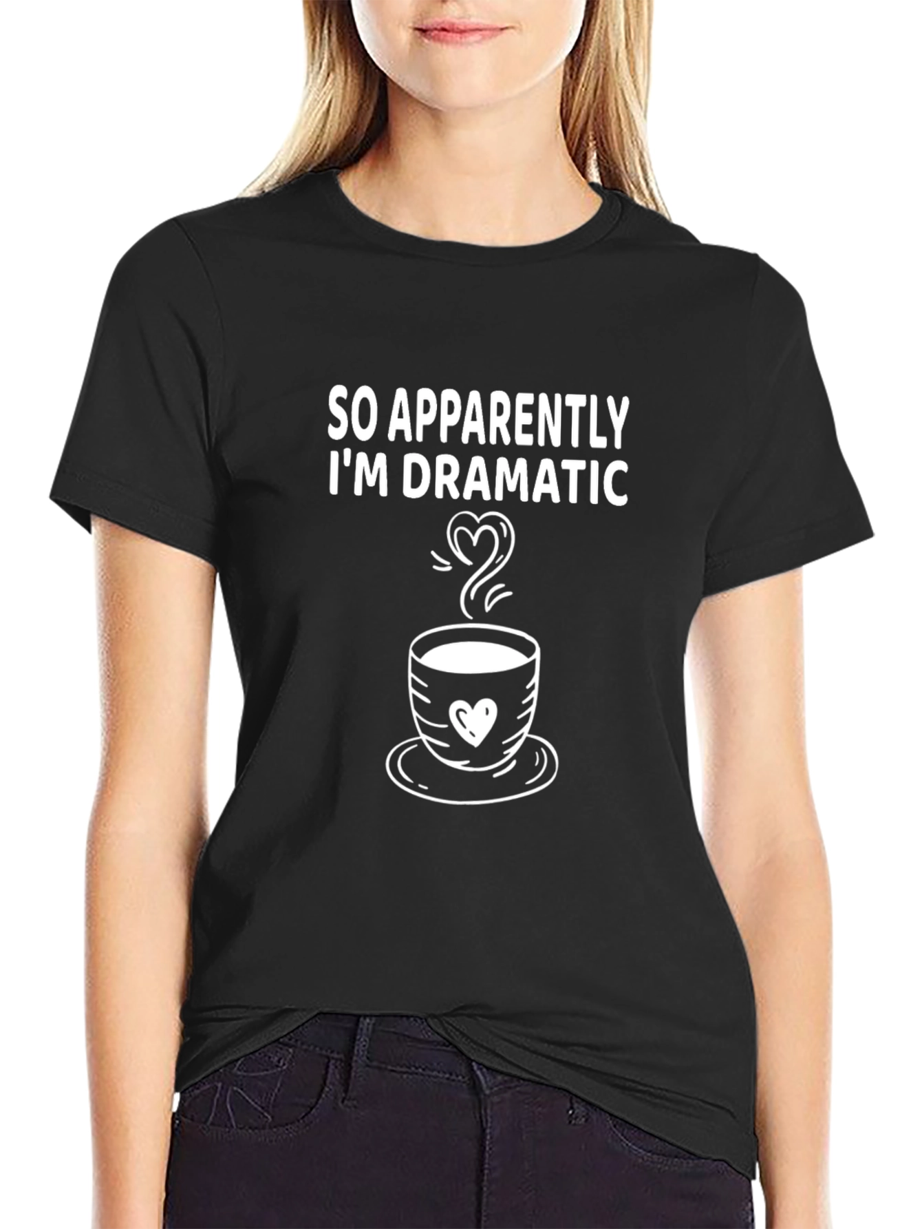 Dramatic Coffee Lover Black T-Shirt