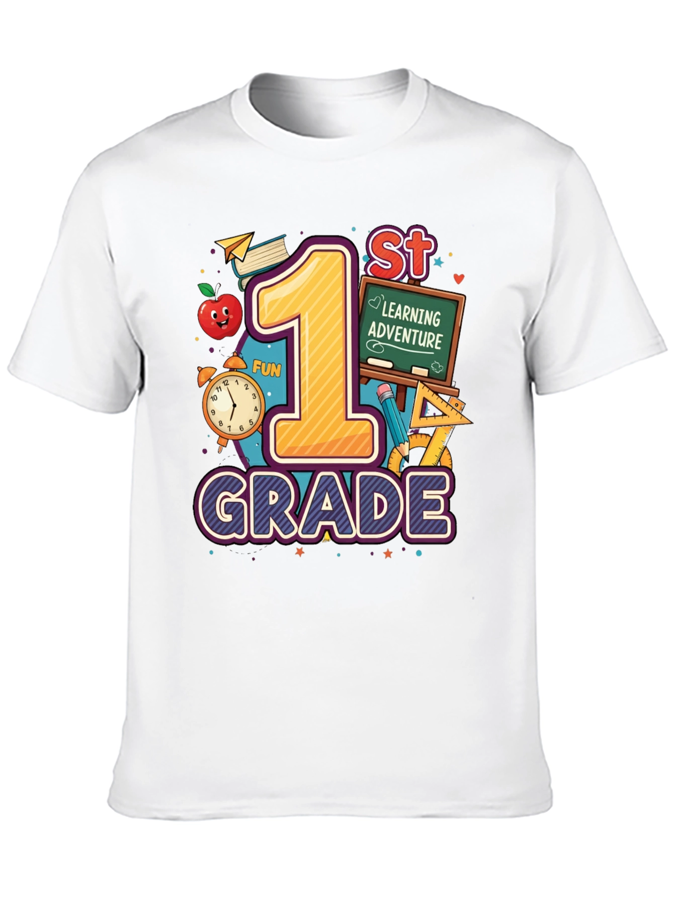 1st Grade Learning Adventure Black T-Shirt
