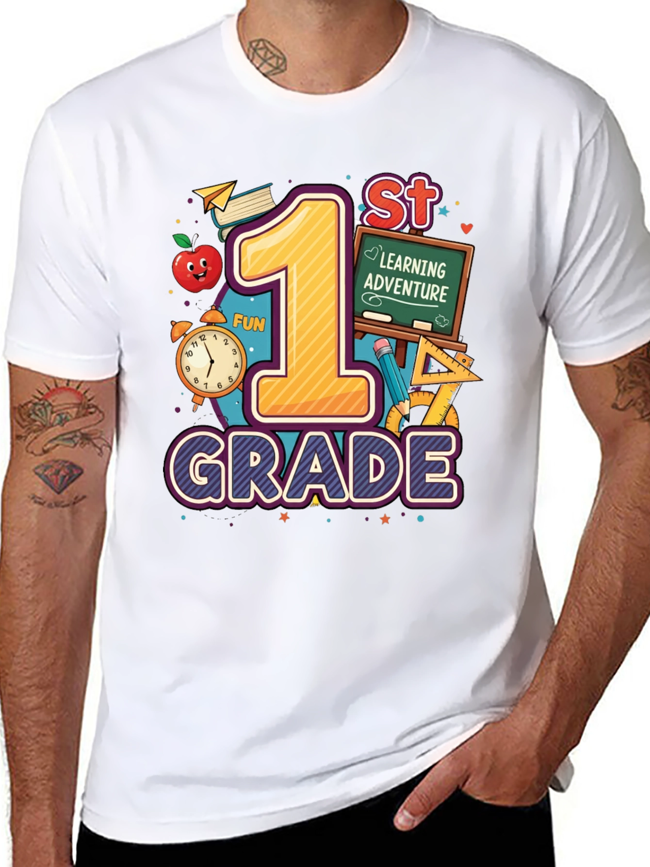 1st Grade Learning Adventure Black T-Shirt