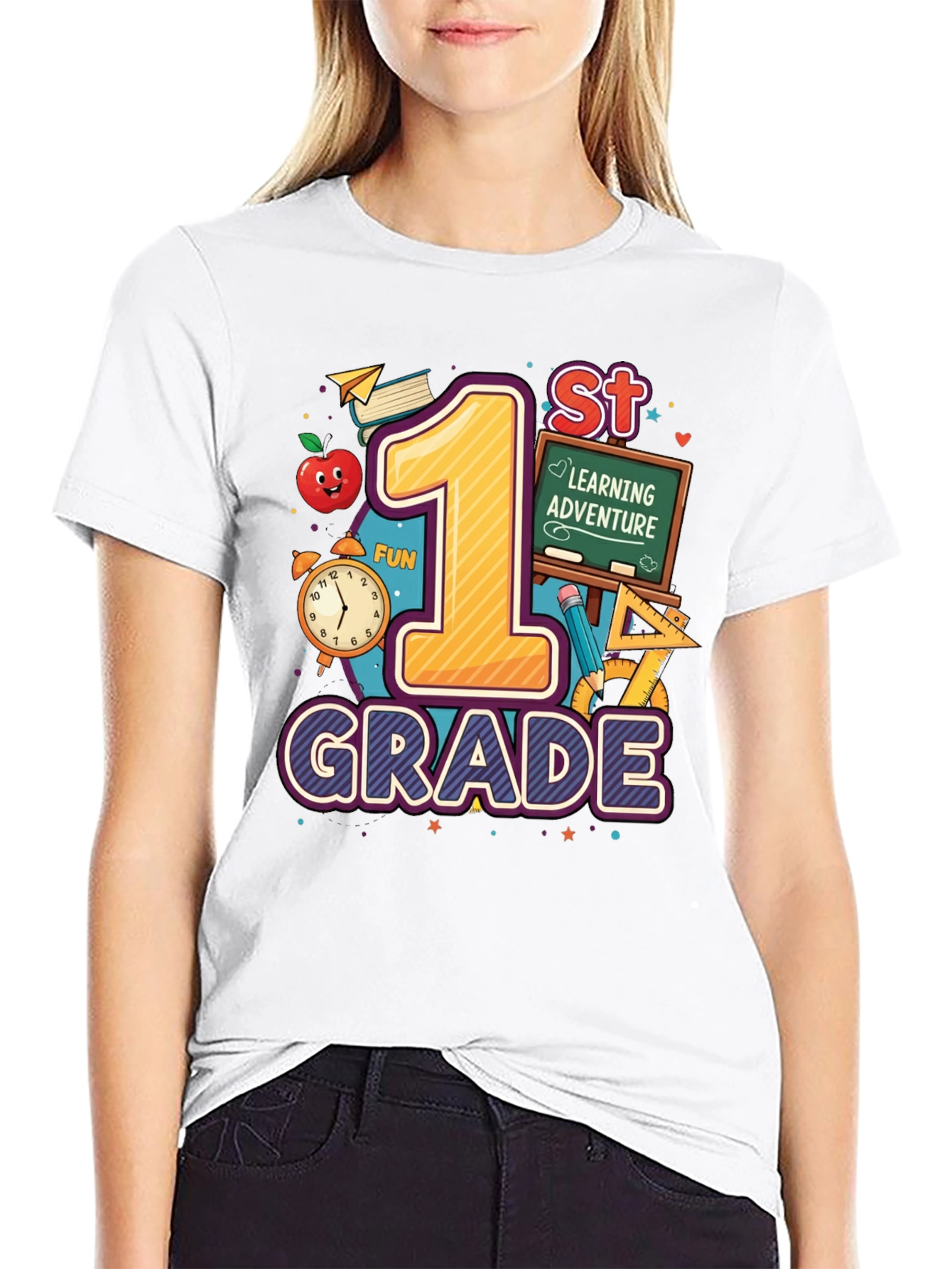 1st Grade Learning Adventure Black T-Shirt