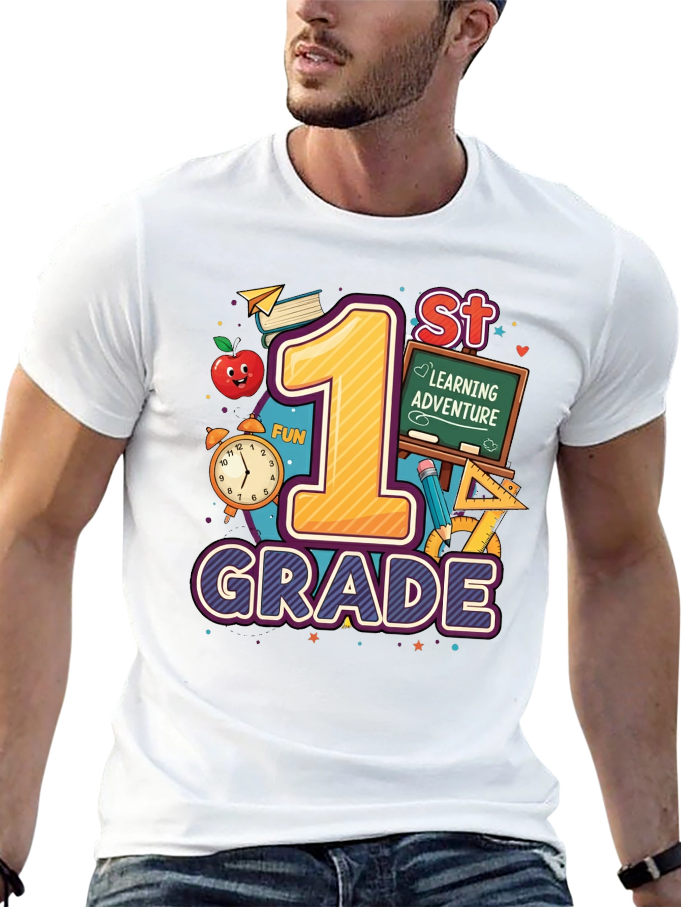 1st Grade Learning Adventure Black T-Shirt