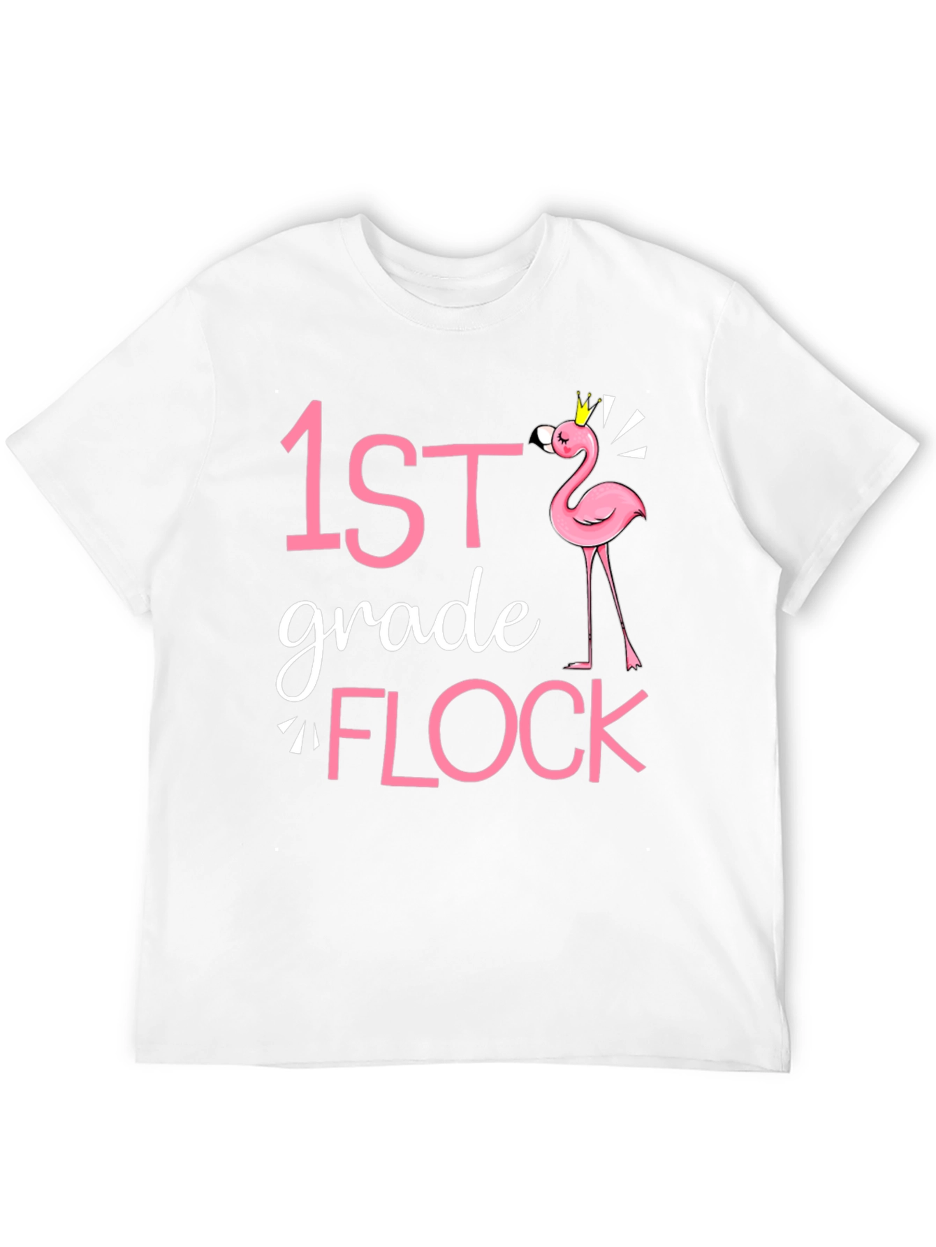 1st Grade Flock Flamingo Teacher Shirt