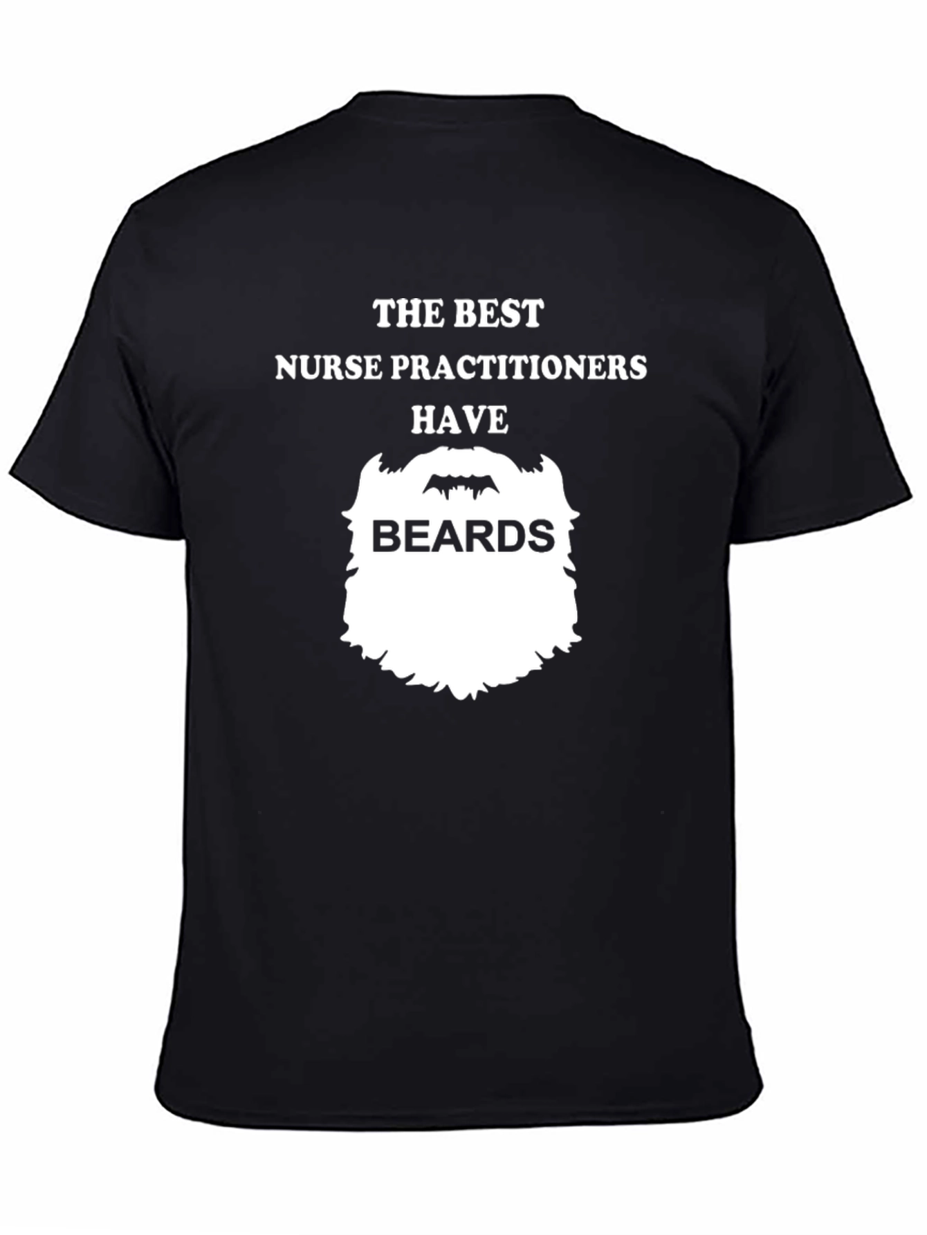 Bearded Nurse Practitioner T-Shirt - Black Cotton Tee