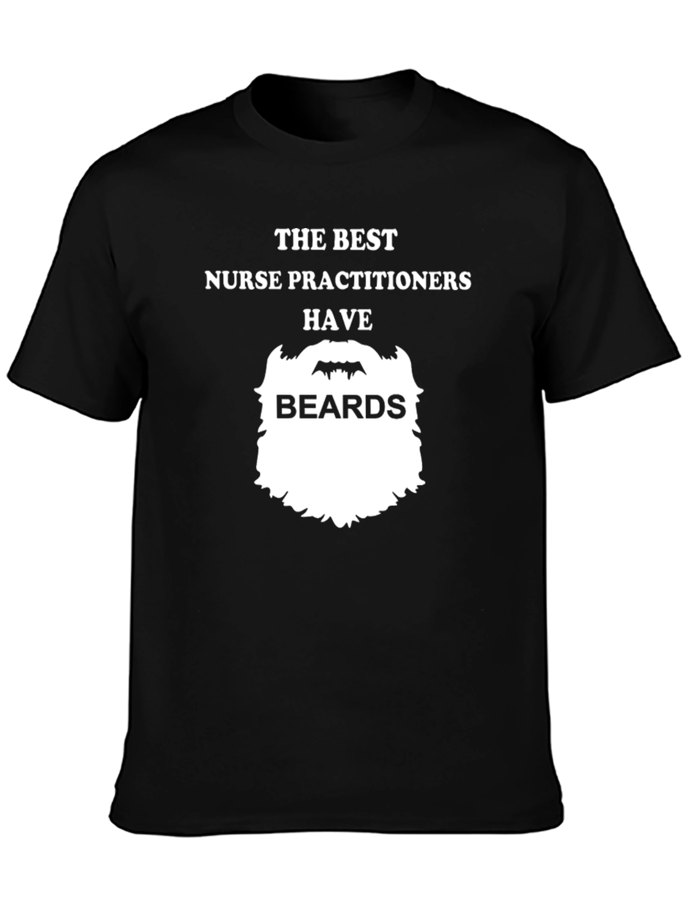 Bearded Nurse Practitioner T-Shirt - Black Cotton Tee