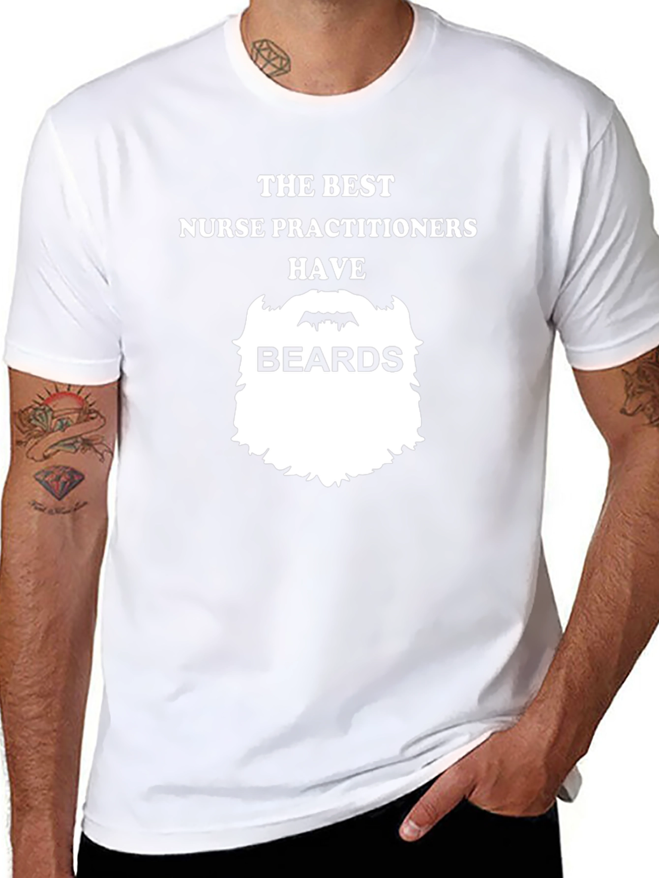 Bearded Nurse Practitioner T-Shirt - Black Cotton Tee