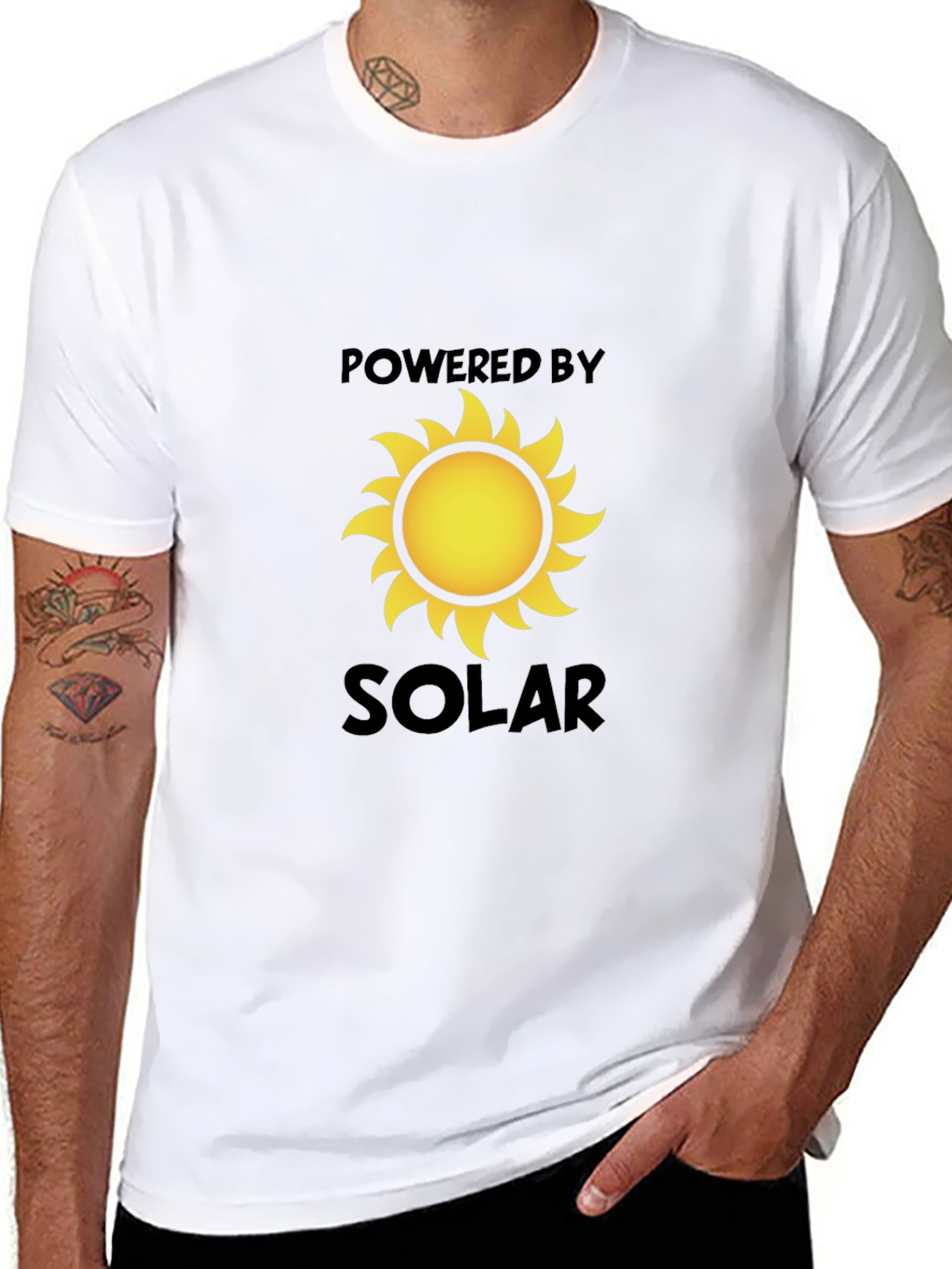 Powered by Solar Graphic T-Shirt - Eco-Friendly Tee