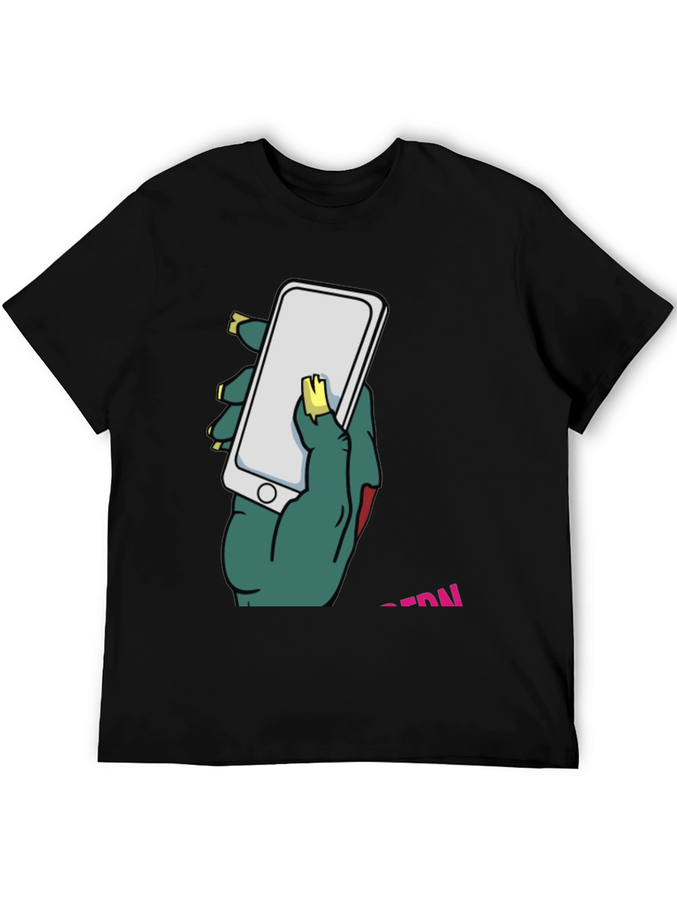 Zombie Hand Holding Phone Graphic T-Shirt