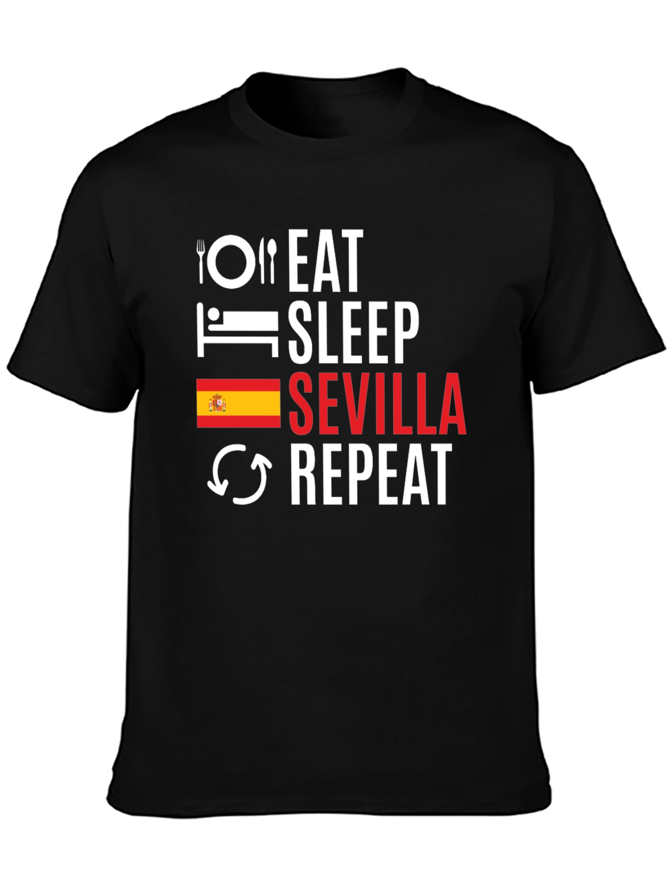 Eat Sleep Sevilla Repeat T-Shirt - Spain Vacation Tee