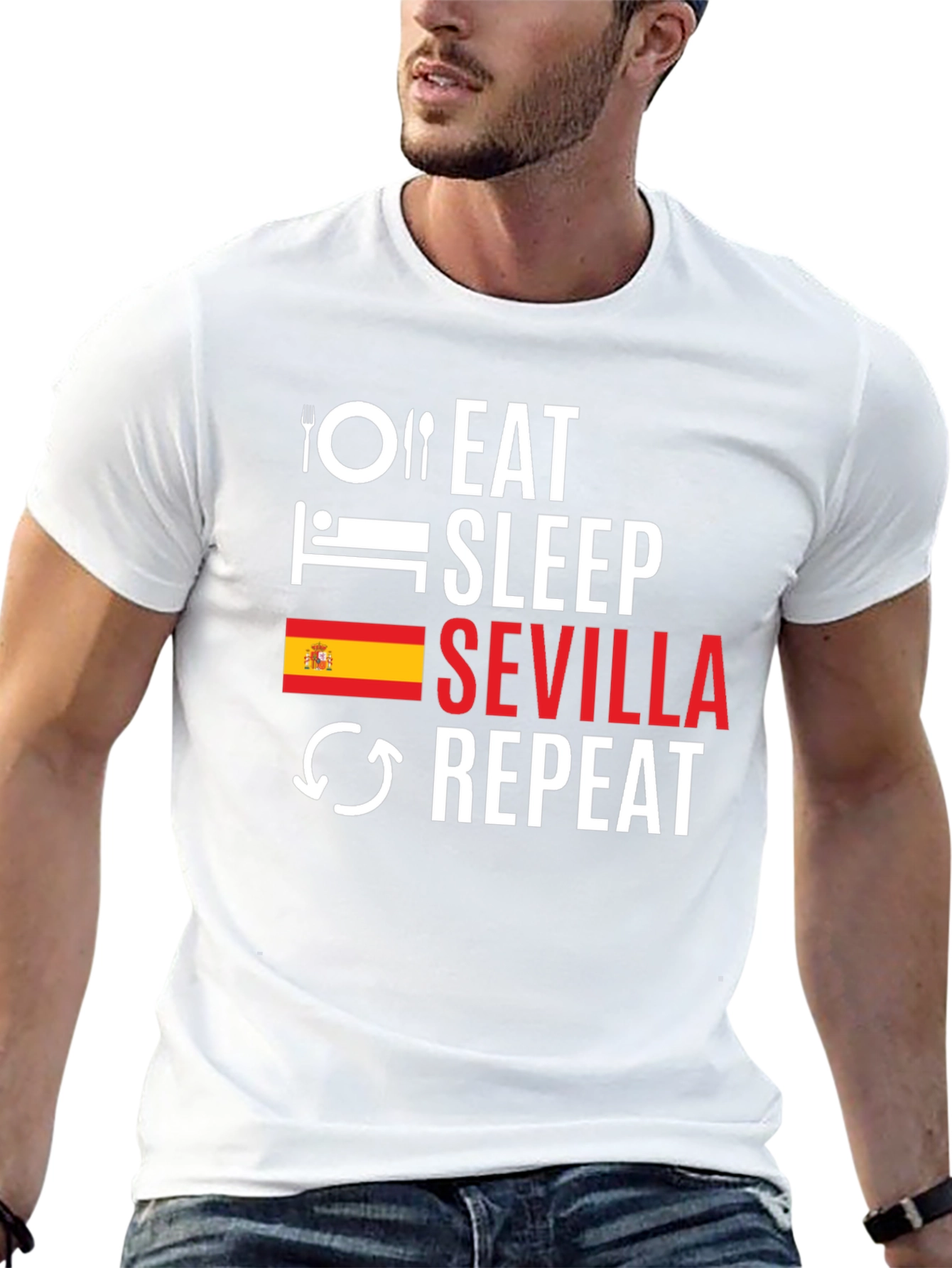 Eat Sleep Sevilla Repeat T-Shirt - Spain Vacation Tee