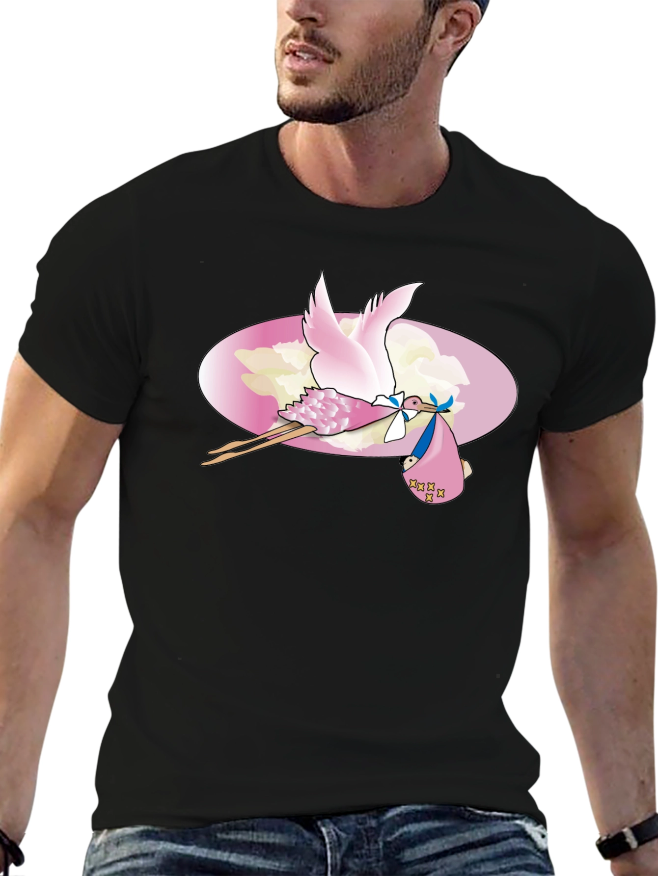 Stork Baby Delivery Graphic Tee
