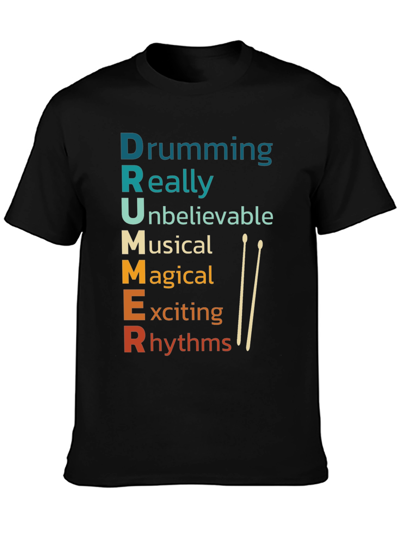 Drummer Acronym T-Shirt - Musical Percussion Tee