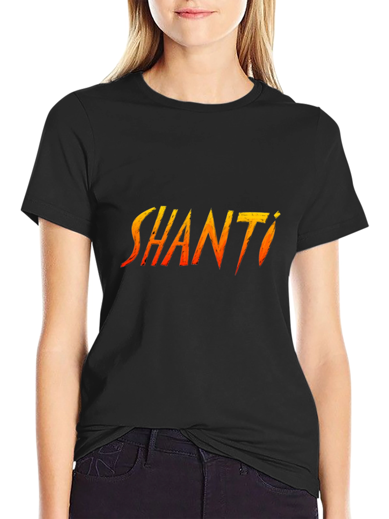Shanti Graphic T-Shirt - Black Cotton Tee