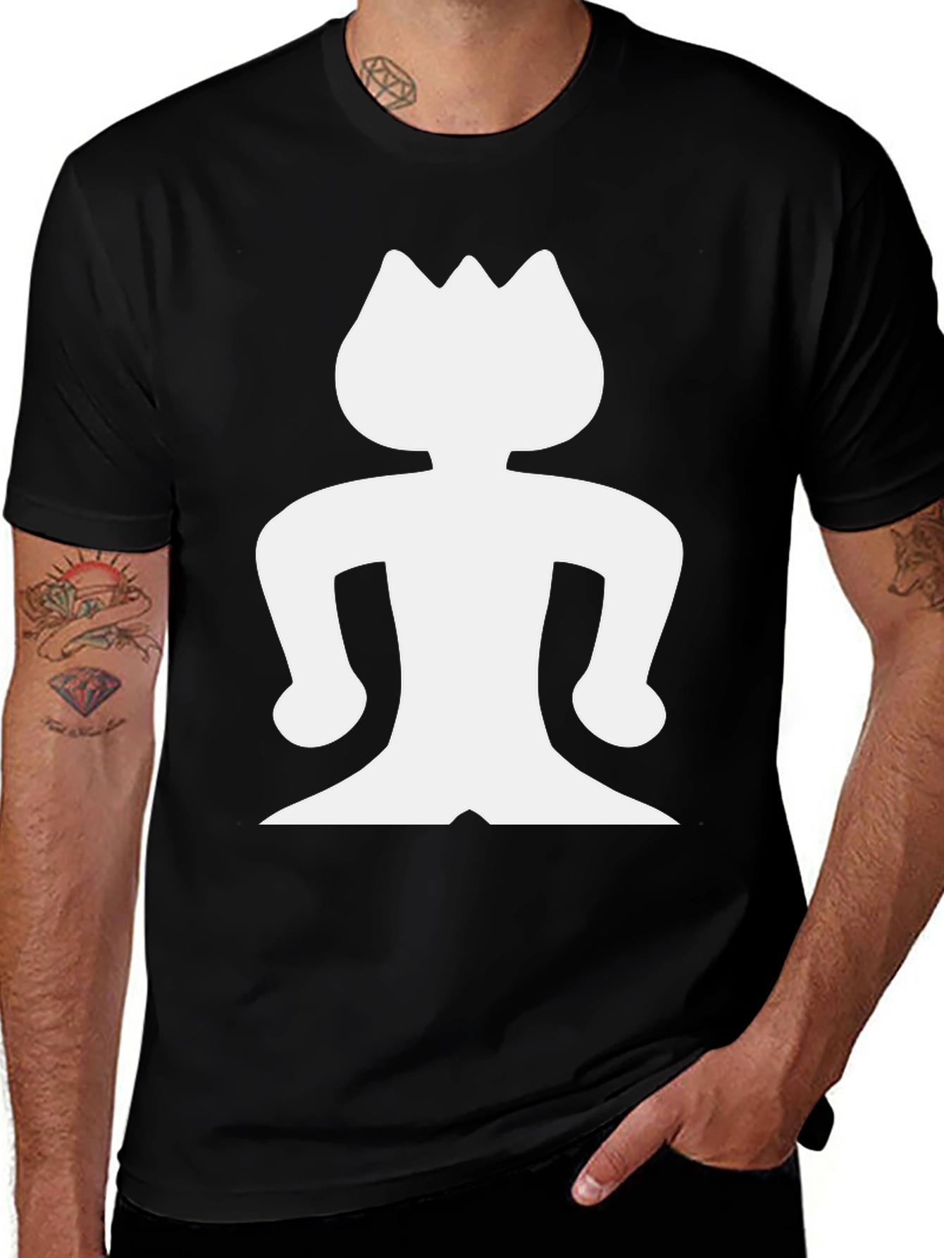 Abstract Crown Man Black Graphic Tee