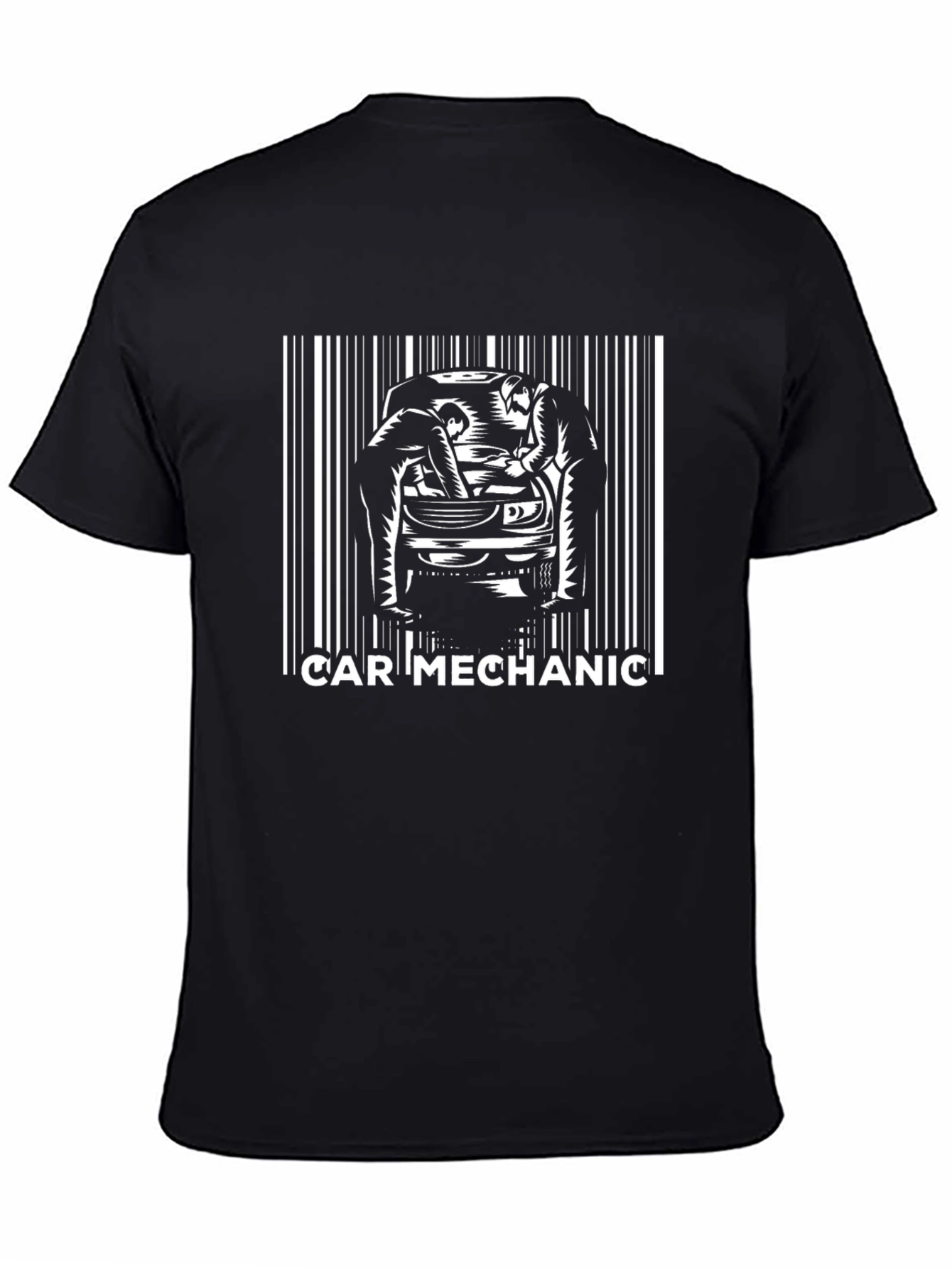 Car Mechanic Graphic T-Shirt - Black Cotton Tee