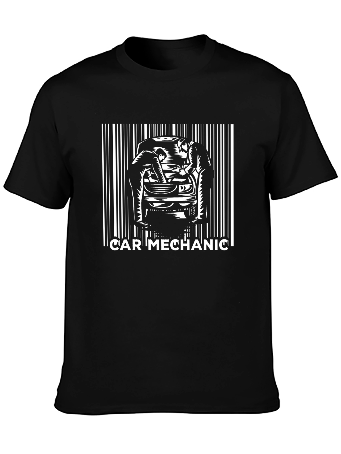 Car Mechanic Graphic T-Shirt - Black Cotton Tee