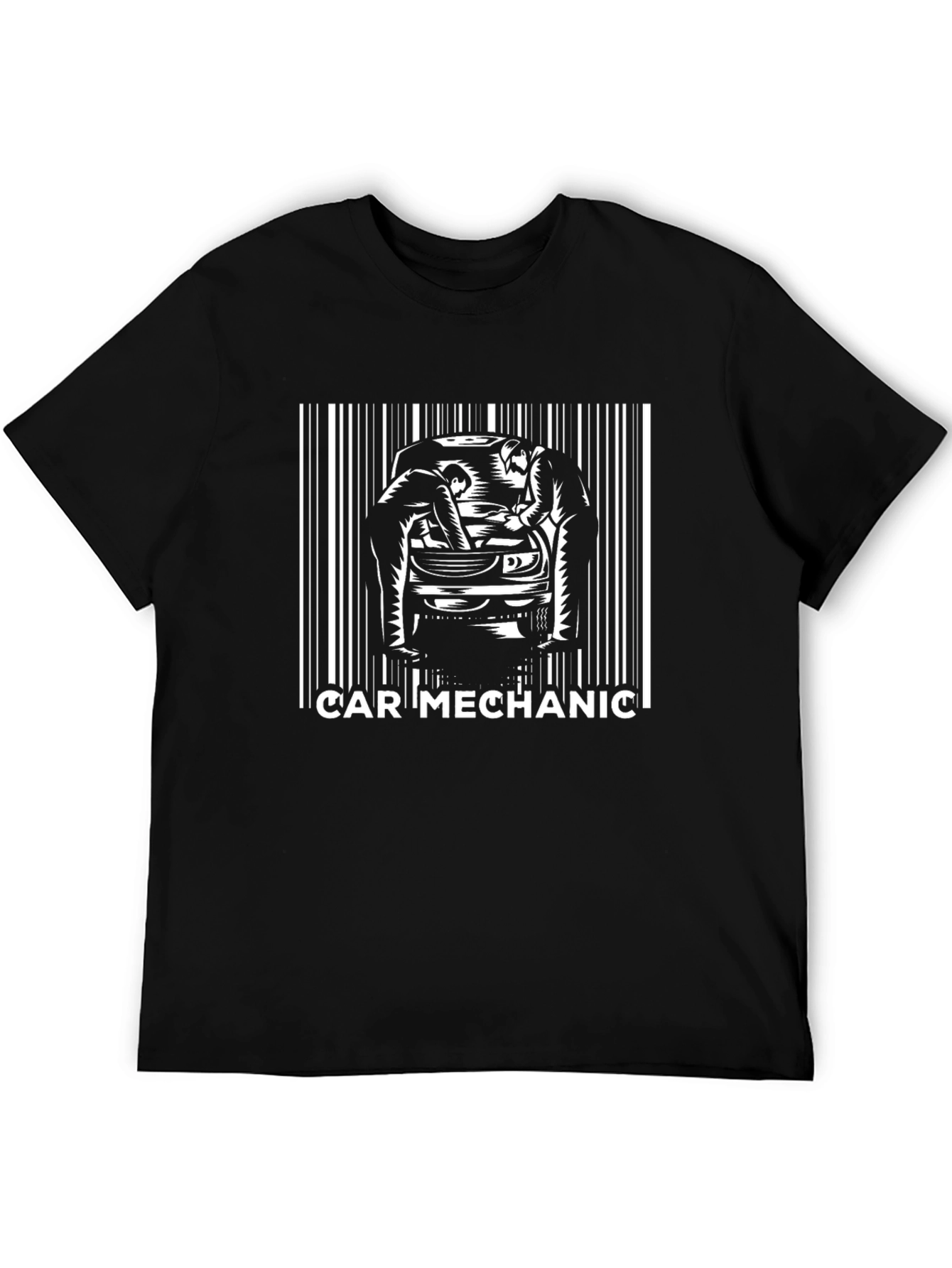 Car Mechanic Graphic T-Shirt - Black Cotton Tee