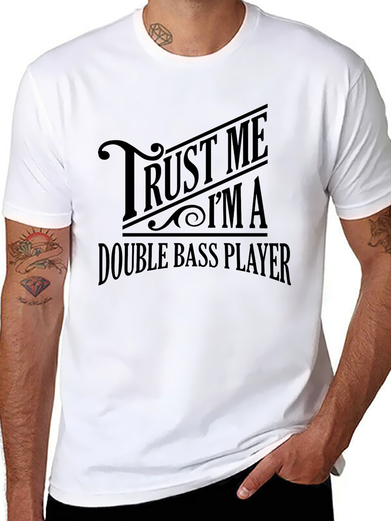 Trust Me Im A Double Bass Player Black T-Shirt