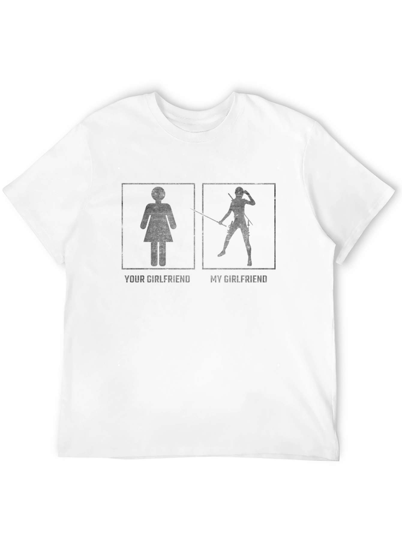 Funny Your Girlfriend vs My Girlfriend Black T-Shirt