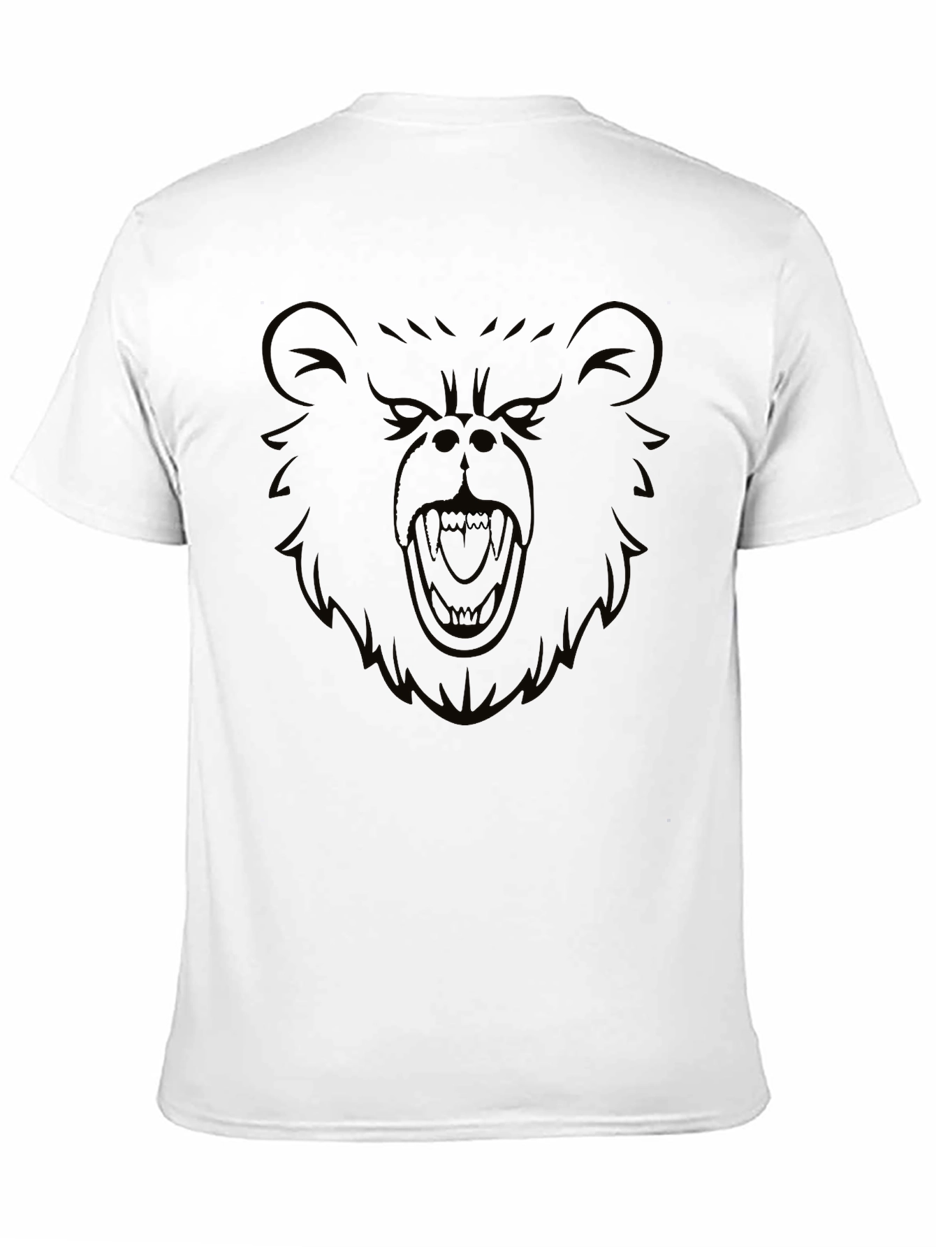 Mens Black T-Shirt with Bold Bear Graphic