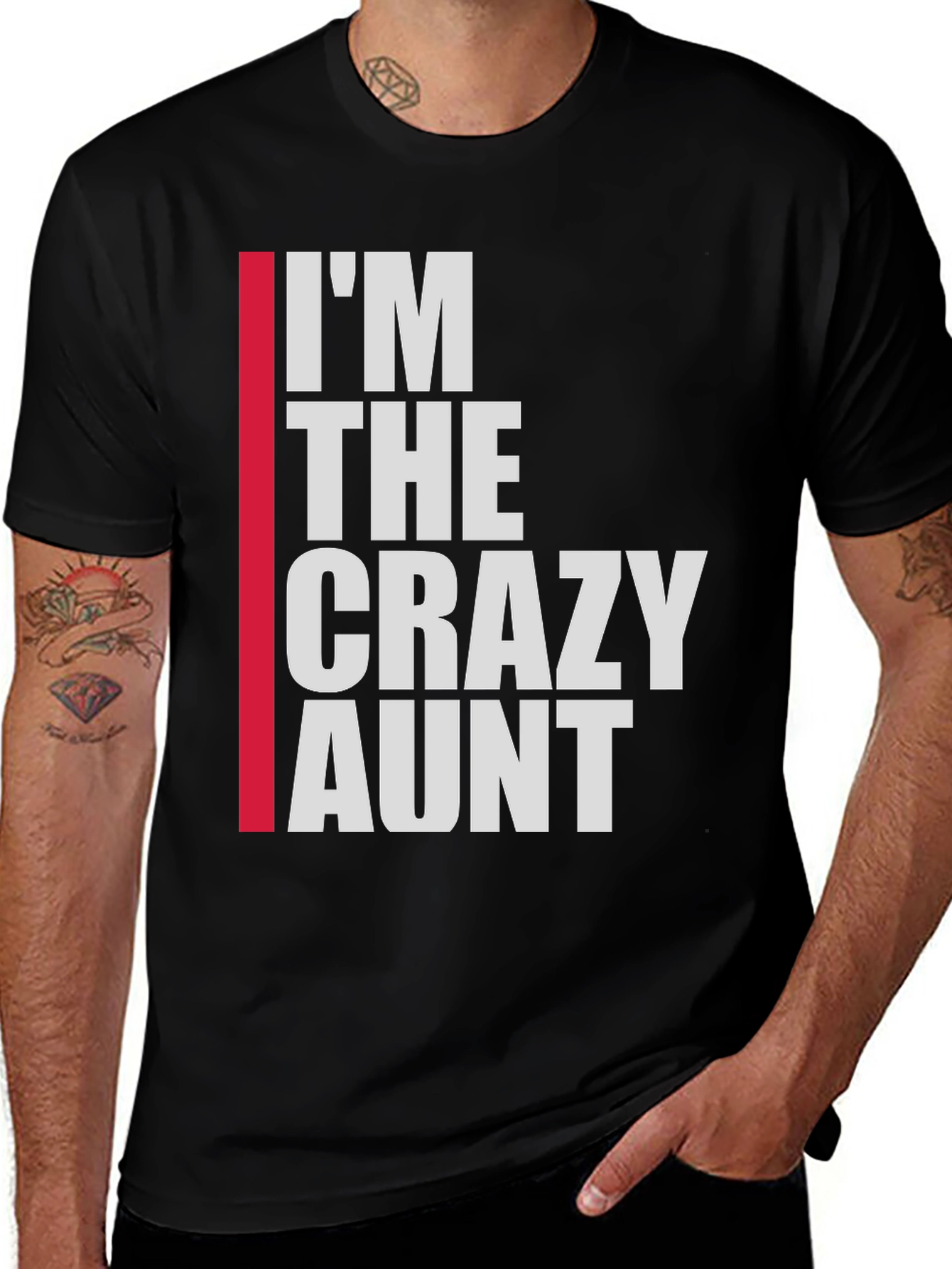 Crazy Aunt Graphic Tee - Black Cotton Blend