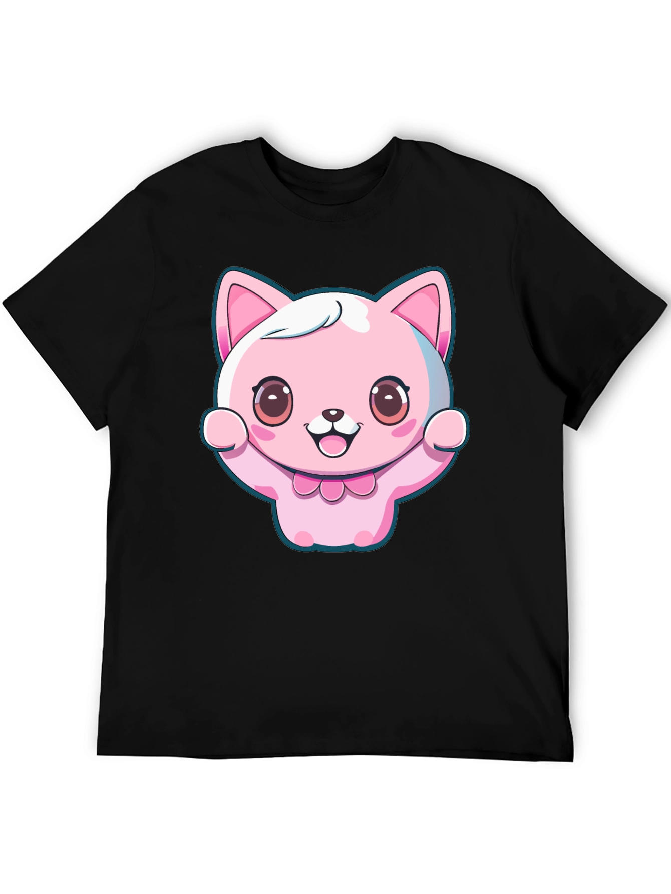 Kawaii Cat Graphic Tee - Cute Cartoon Style